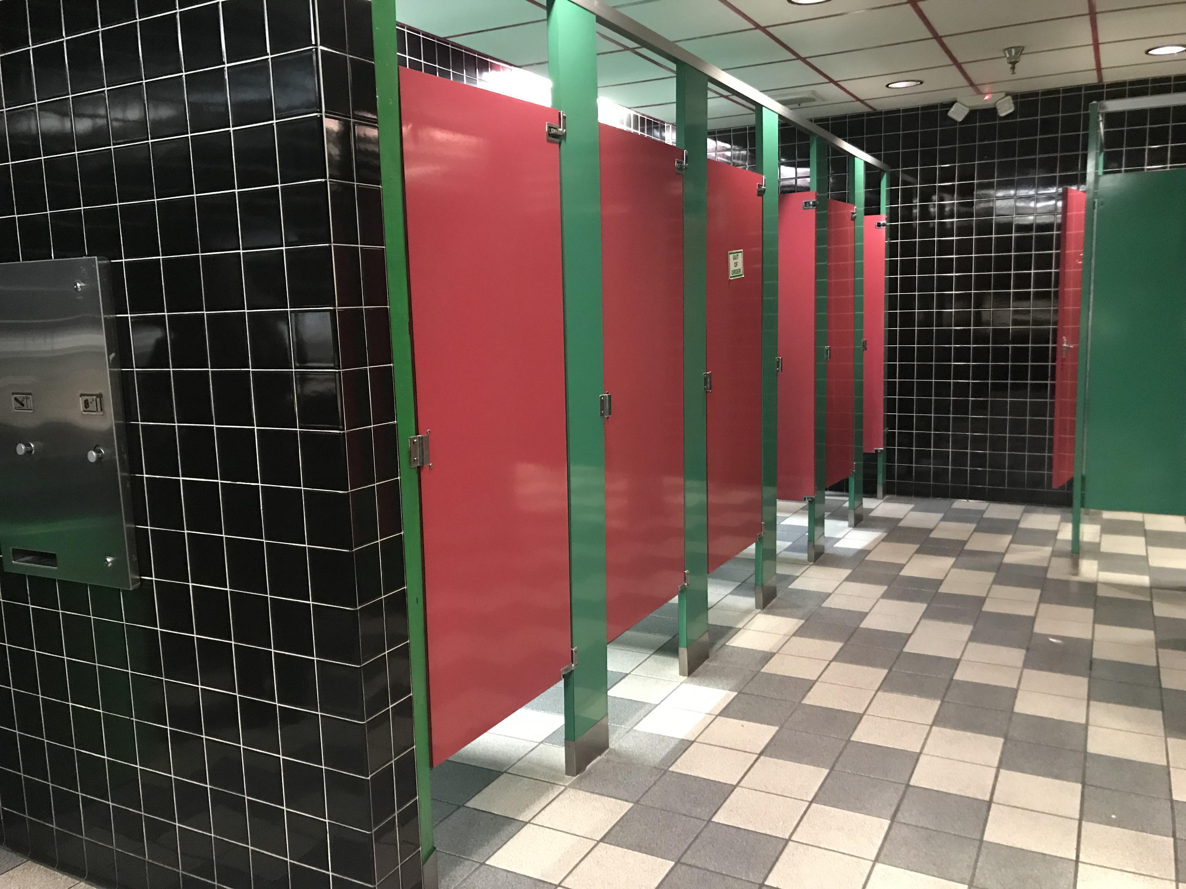 Local movie theatre restroom. Love this color scheme! r