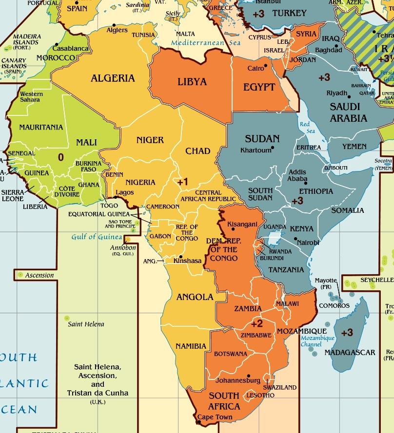 Time Zones In Africa Angola