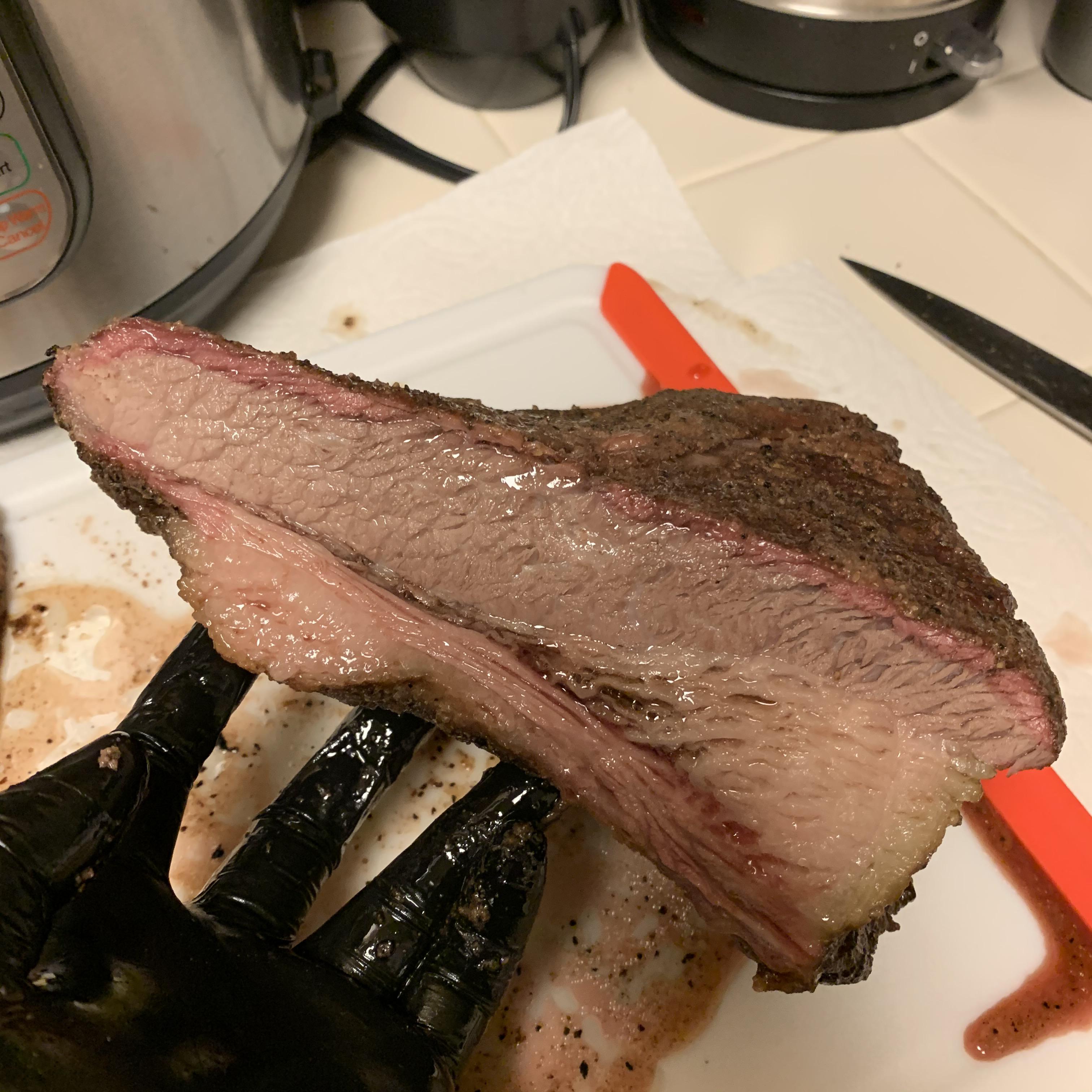 First attempt at brisket. Picked up this 8lb brisket at Costco. Took 9.