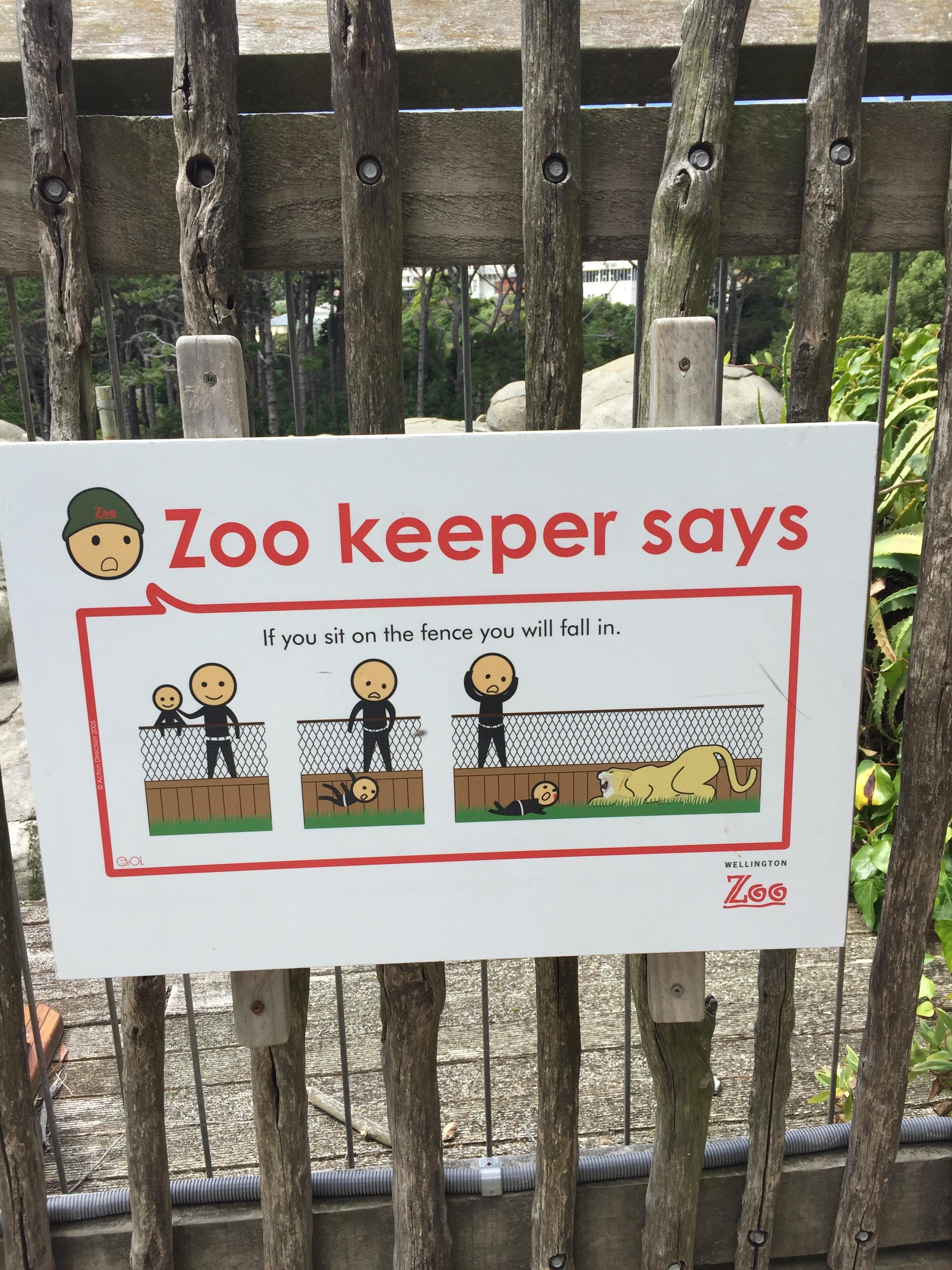 This sign at Wellington Zoo, NZ r/funny