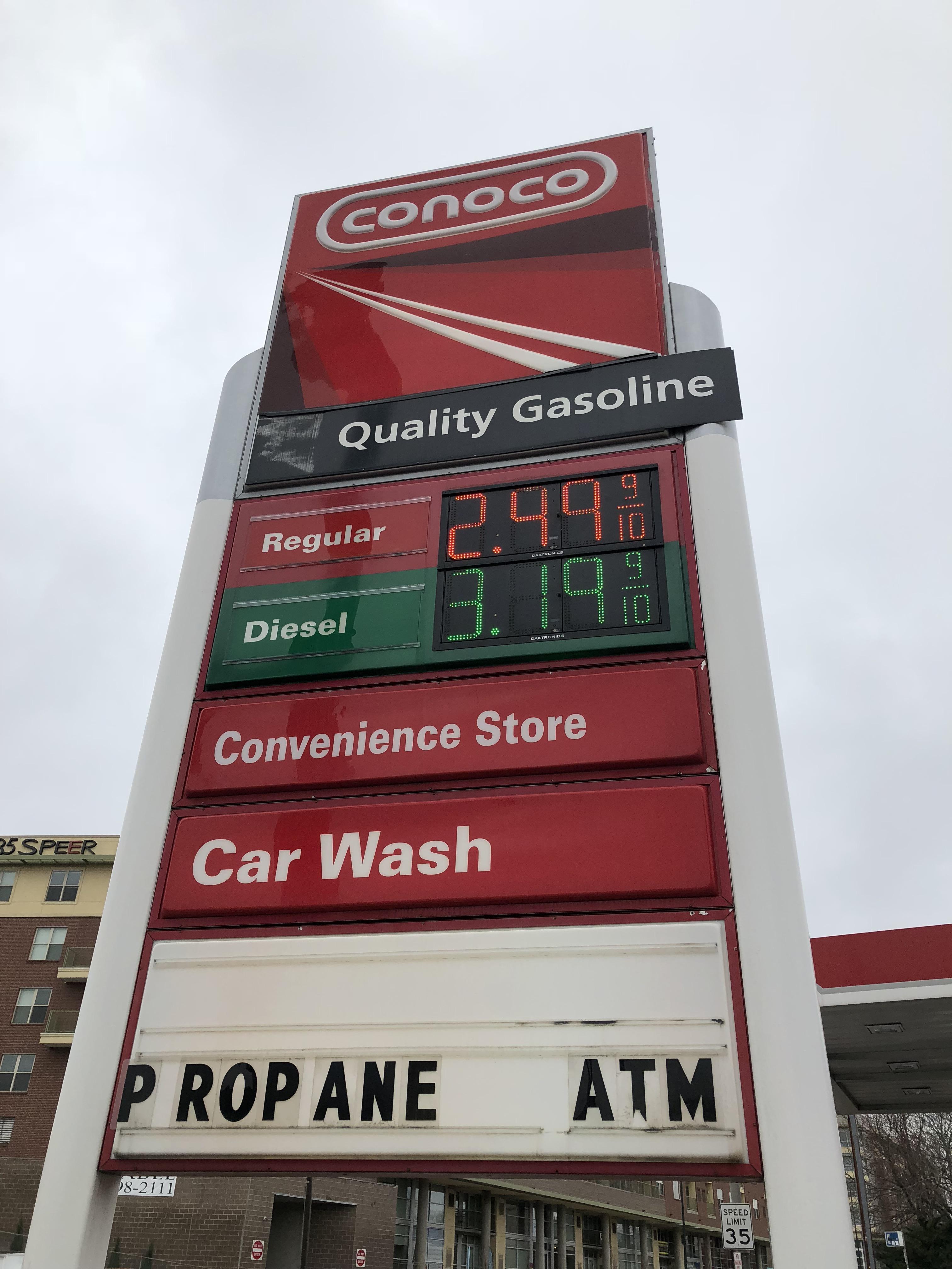 This station on Speer and Zuni is advertising at 2.49 but it’s 2.99 r