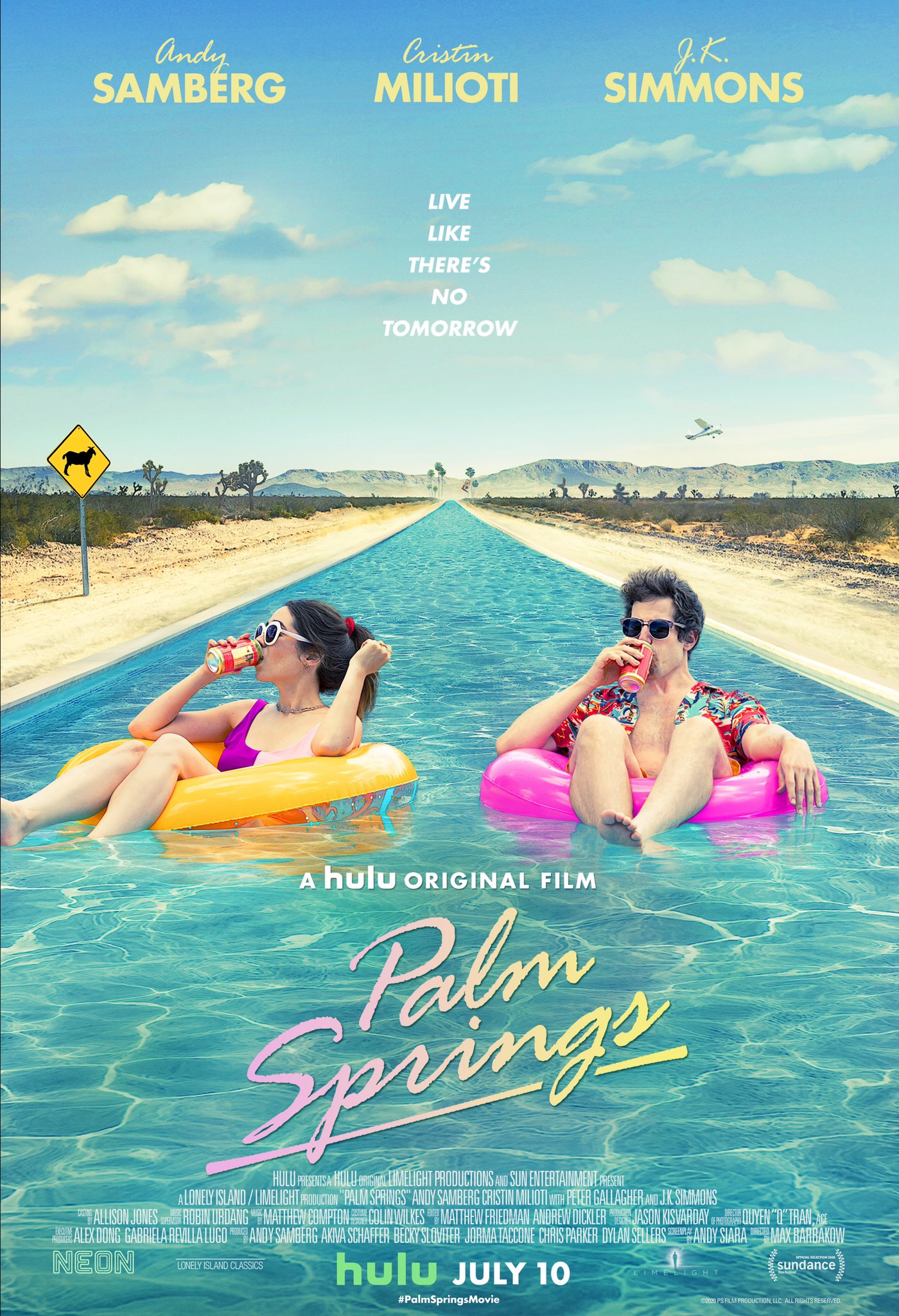 Poster for Romantic Comedy 'Palm Springs' Starring Andy Samberg