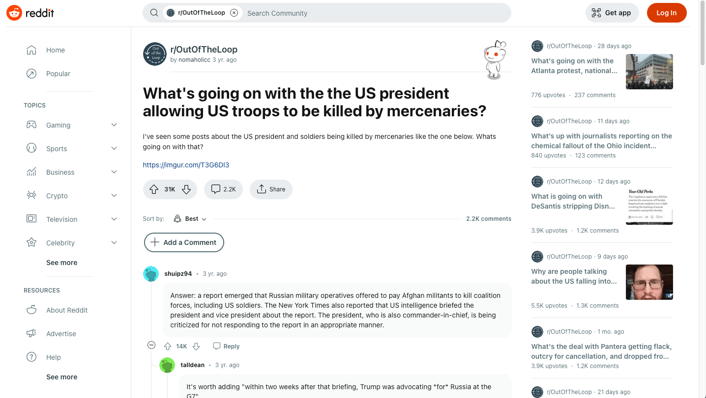 Reddit started an A/B test for a new redesign of the comments page