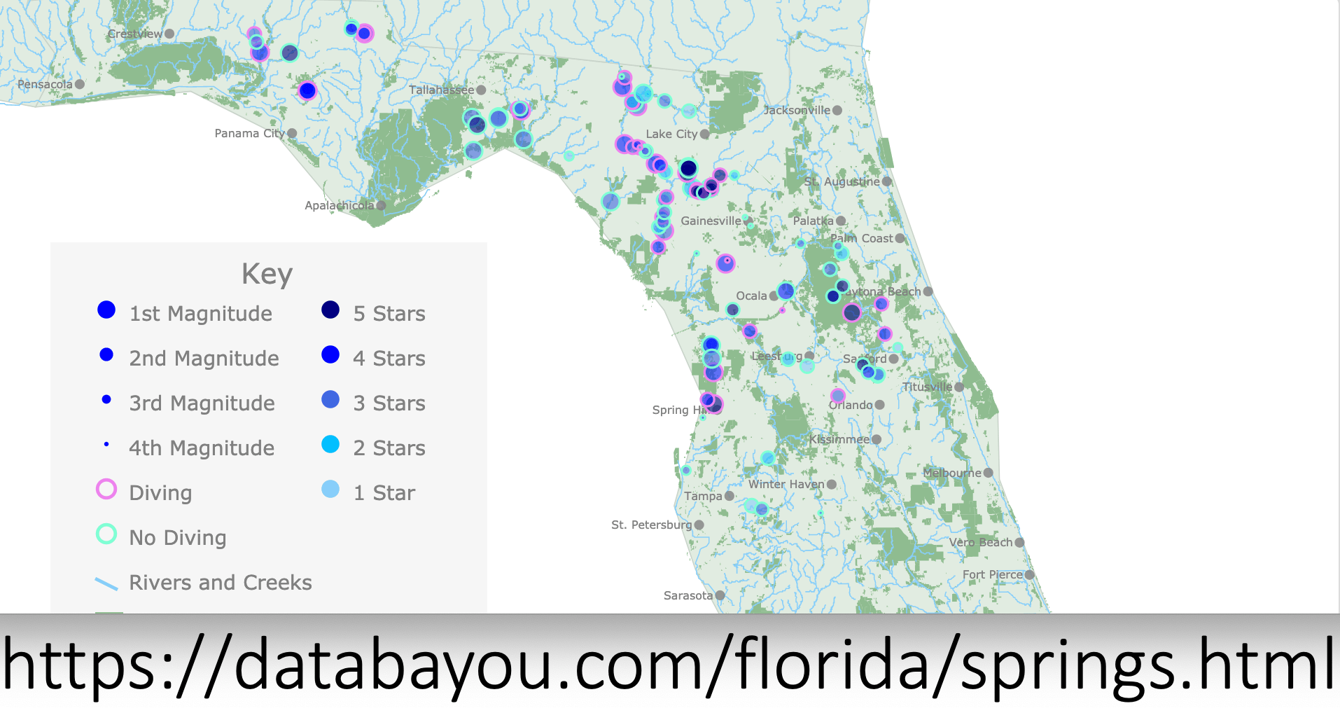 Florida Springs Rated Map MapPorn