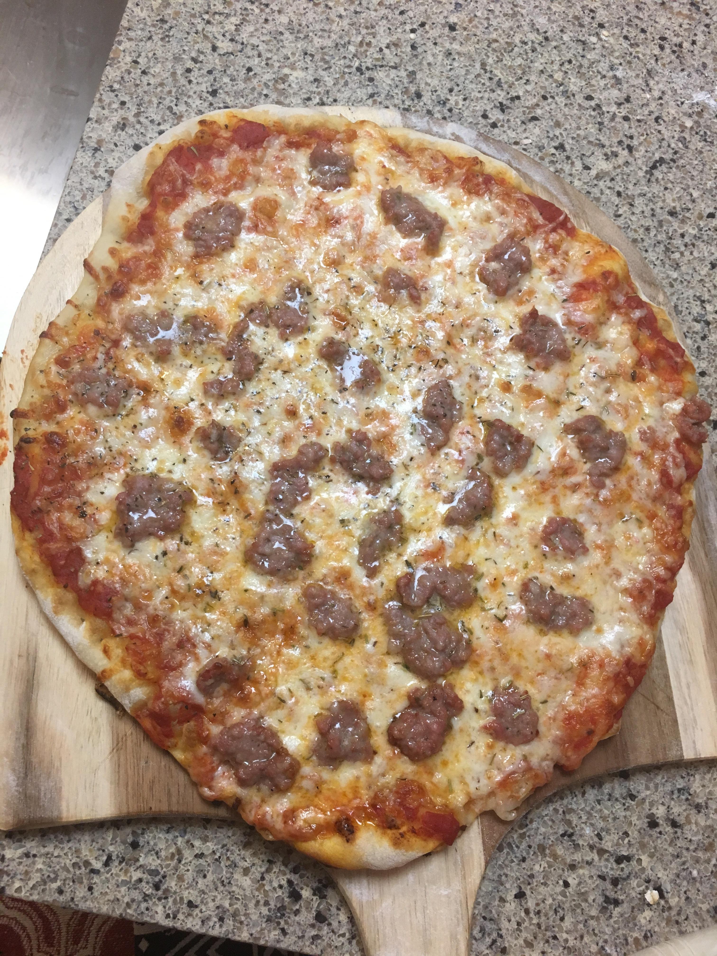 Sweet Italian sausage and cheese. Made on the grill with a pizza stone. r/Pizza