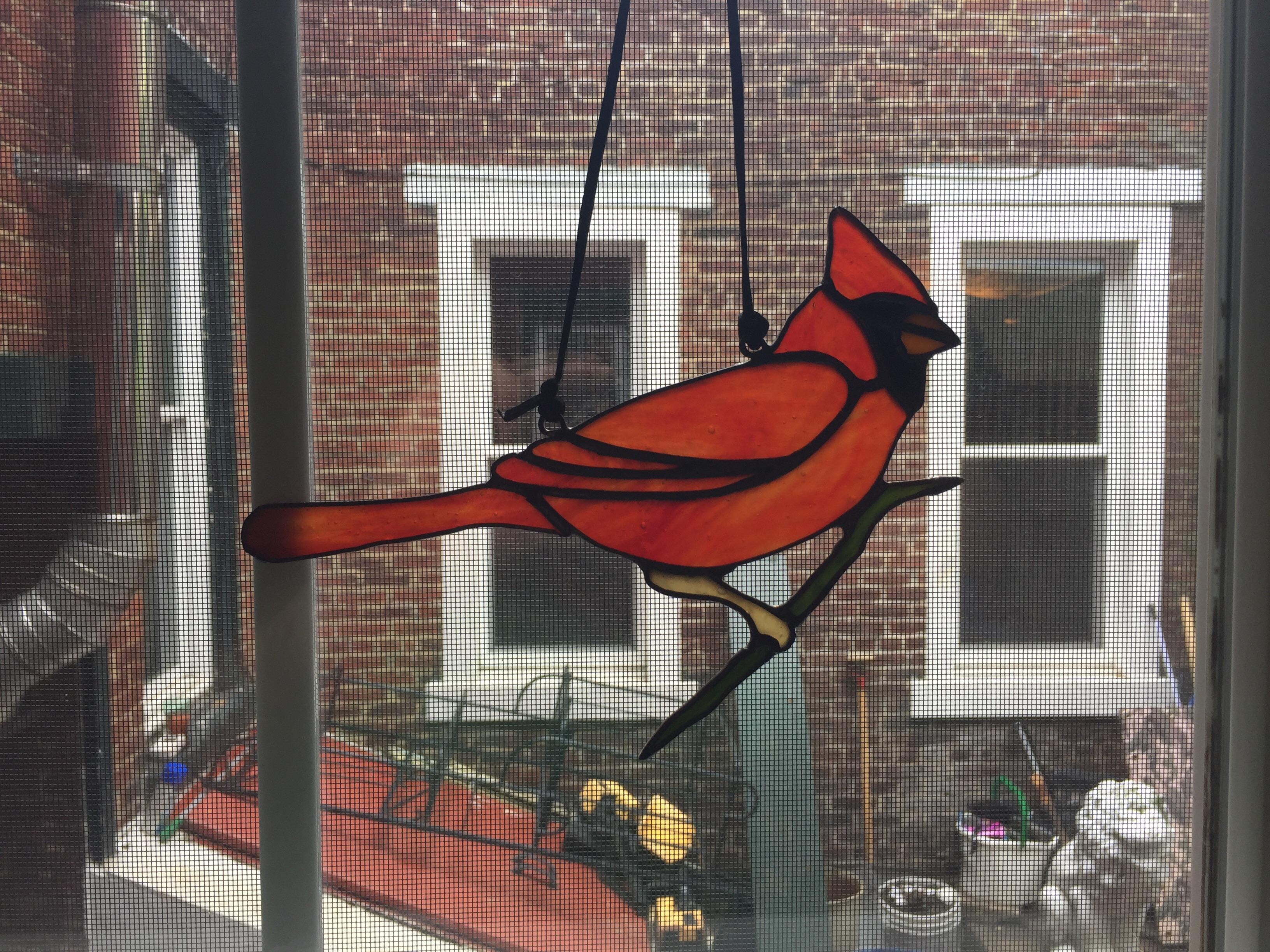 Found an interesting cardinal pattern that Spectrum Glass had available