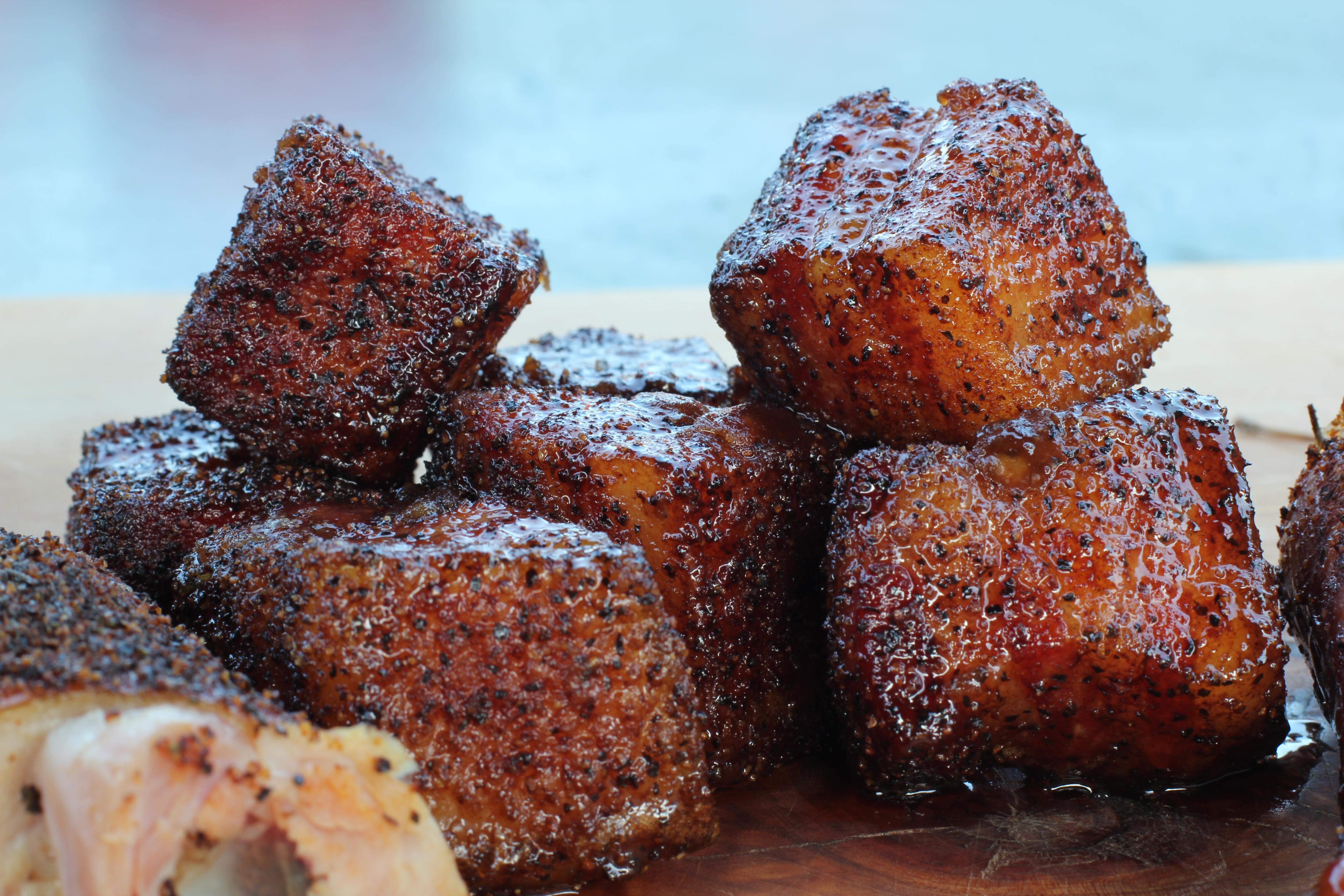 Pork Belly Burnt Ends From Labor Day Weekend. Smoked and then Braised