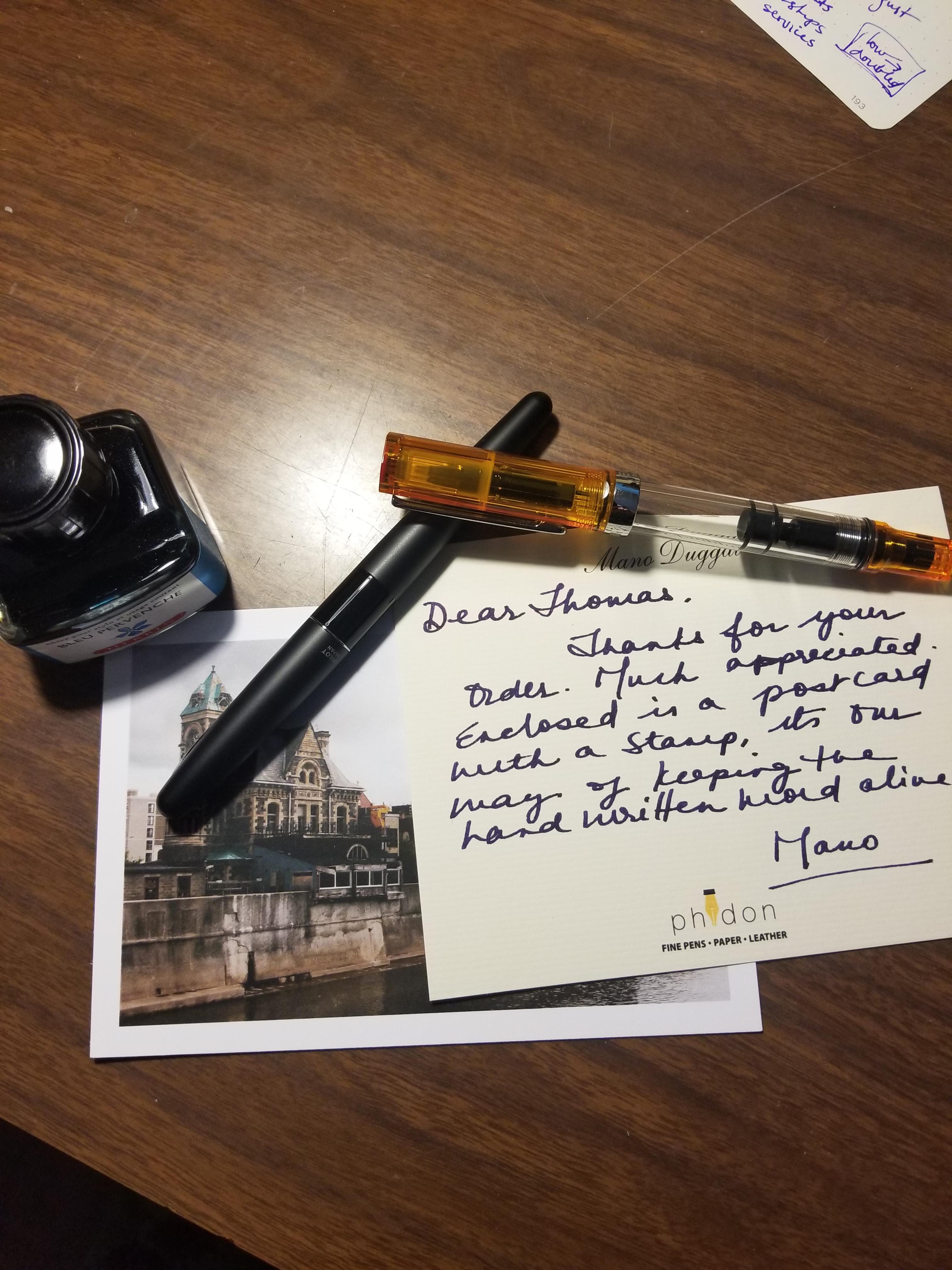 An excellent afternoon delivery from Phidon Pens in Cambridge, Ontario