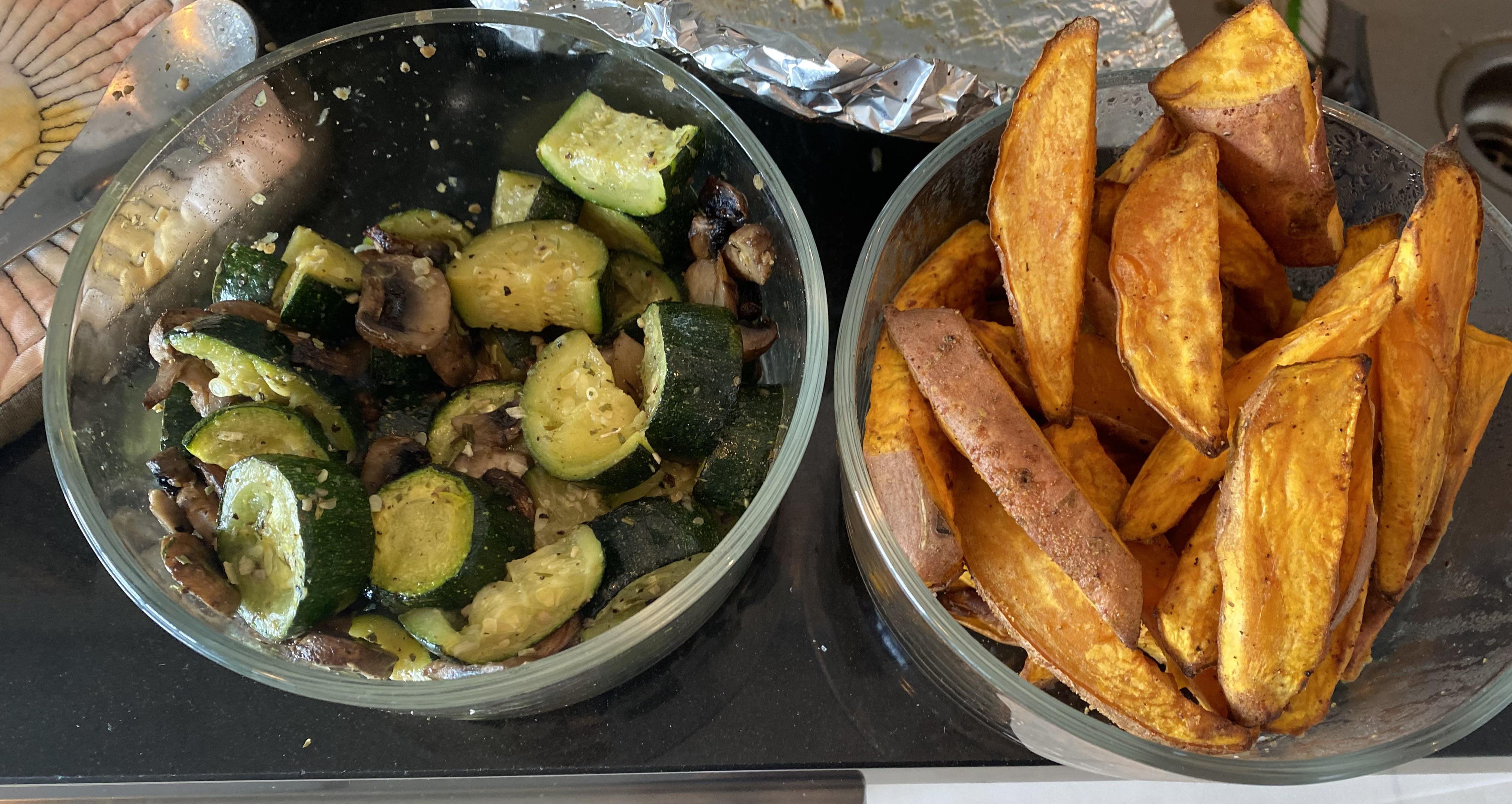 Just prepped my sides for this week’s dinner. Air fried sweet potato