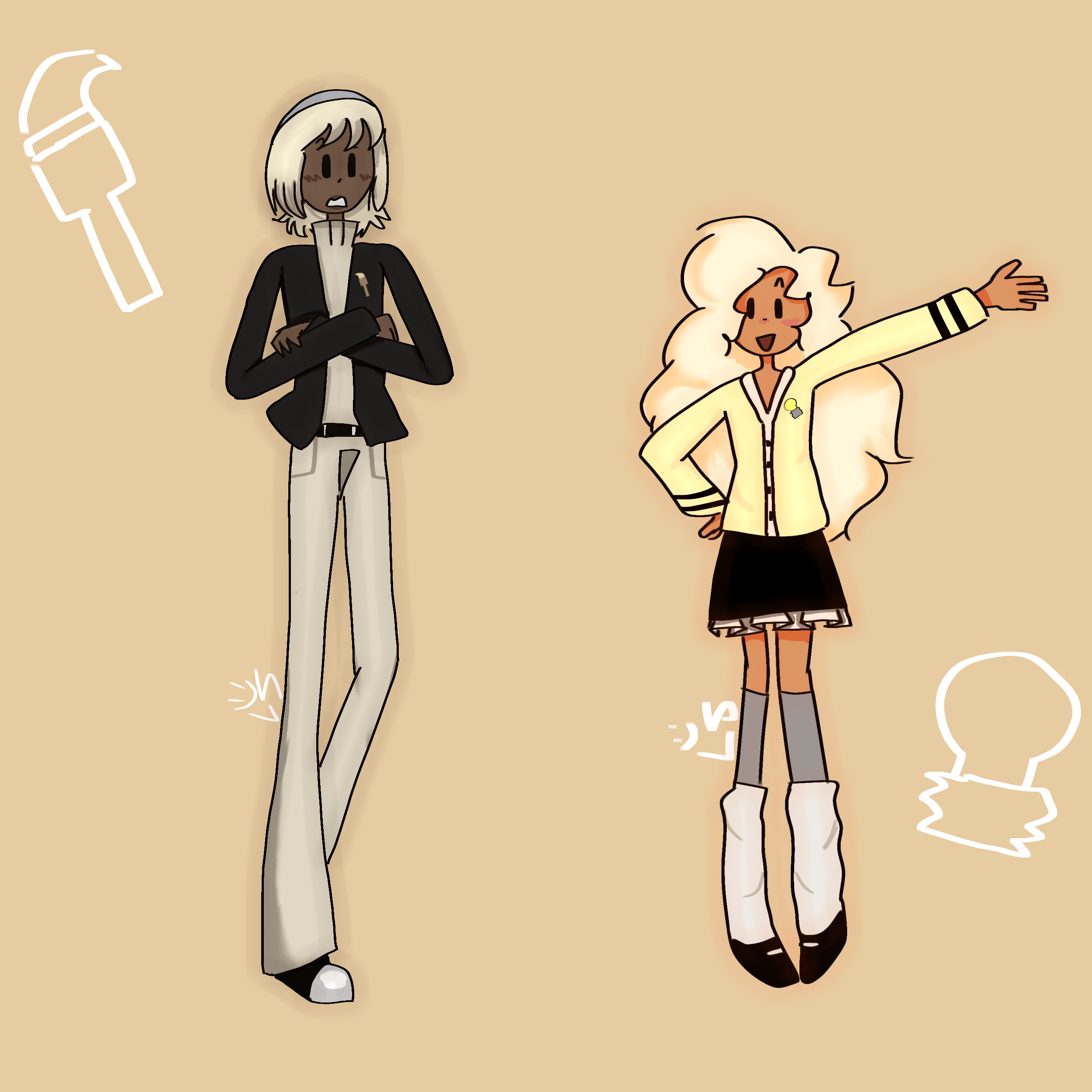 tried to humanize paintbrush and lightbulb D r/inanimateinsanity