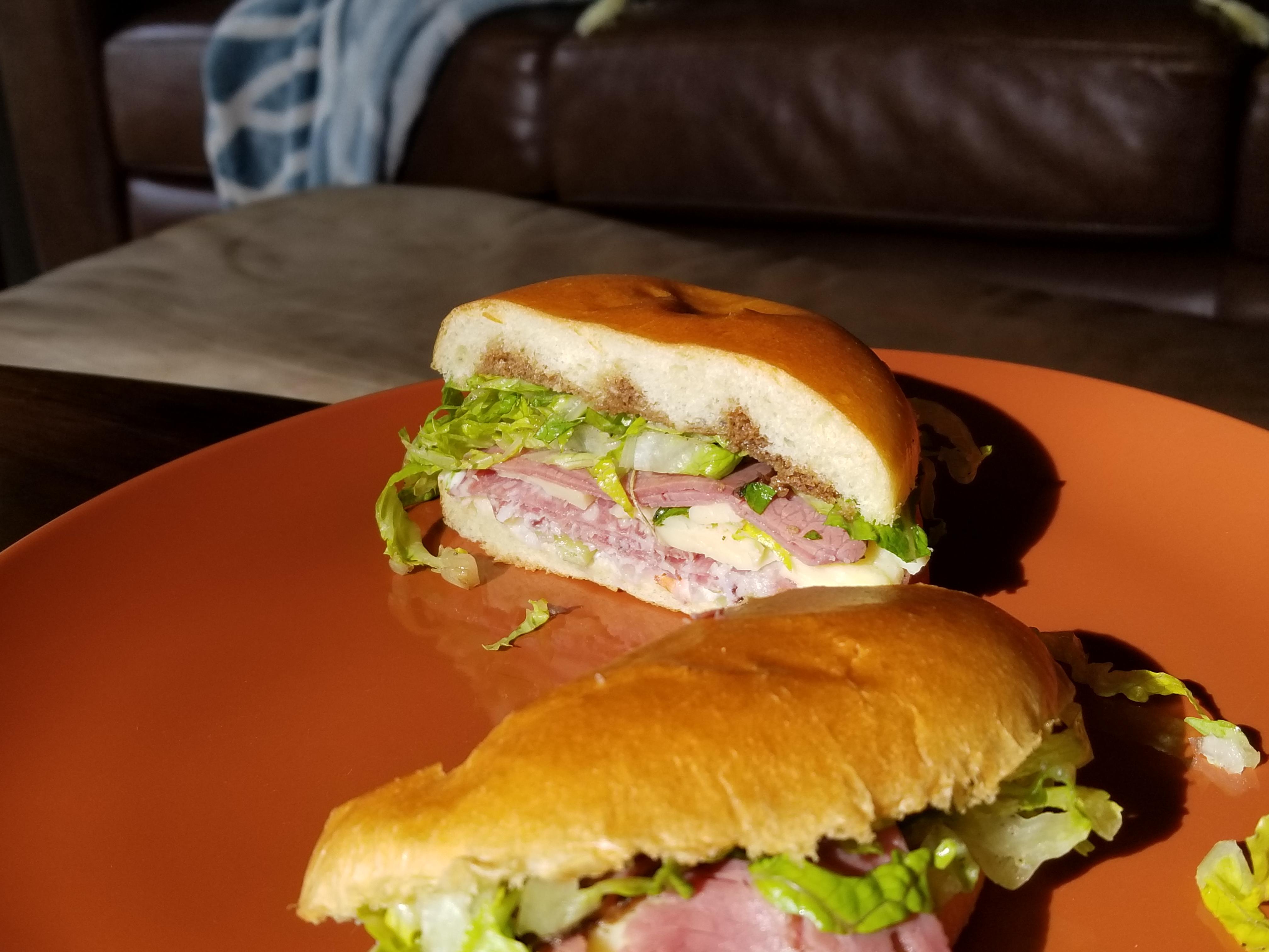 Homemade pastrami / salami sandwich with garlic aioli r/Sandwiches