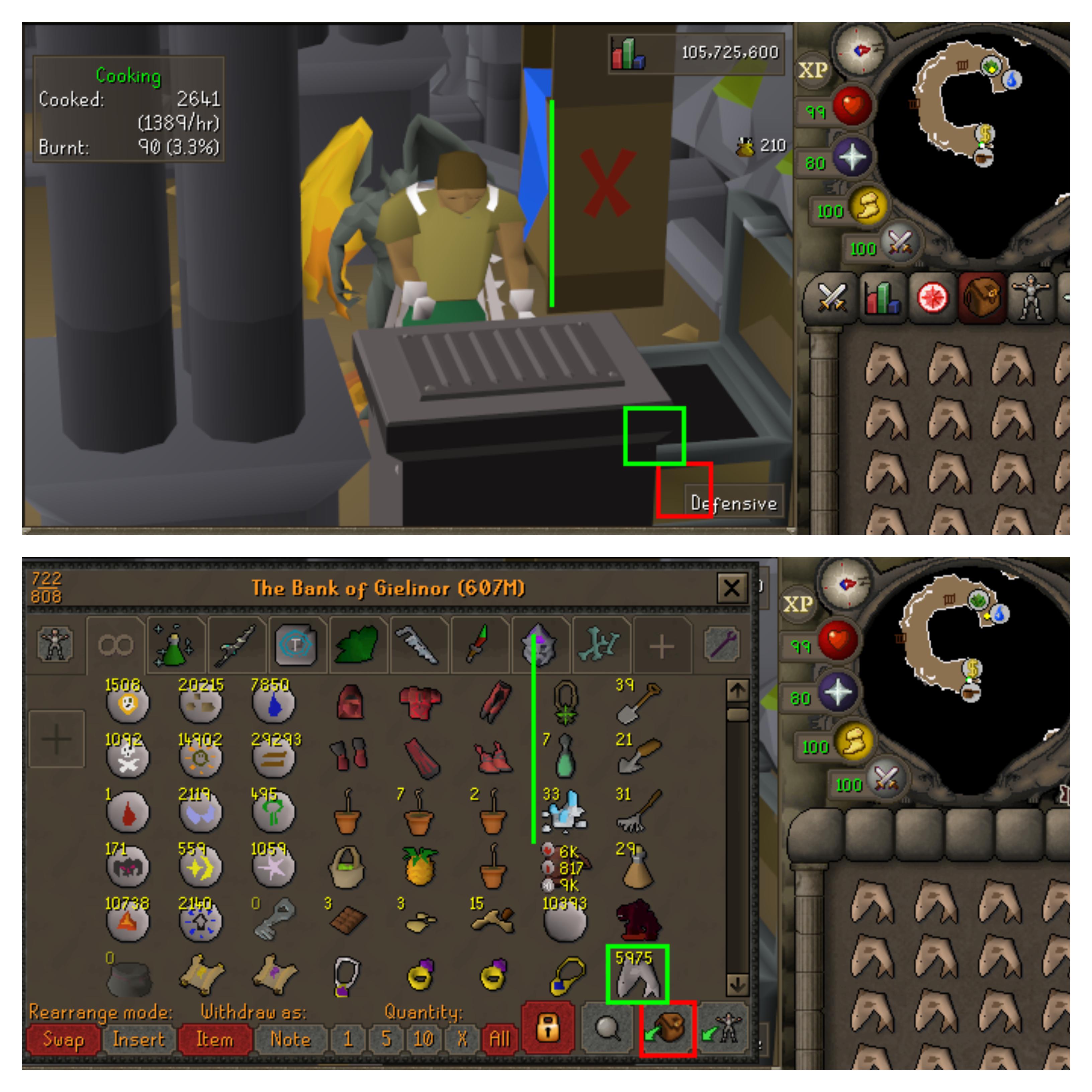 Efficient cooking method in Myth's Guild r/2007scape