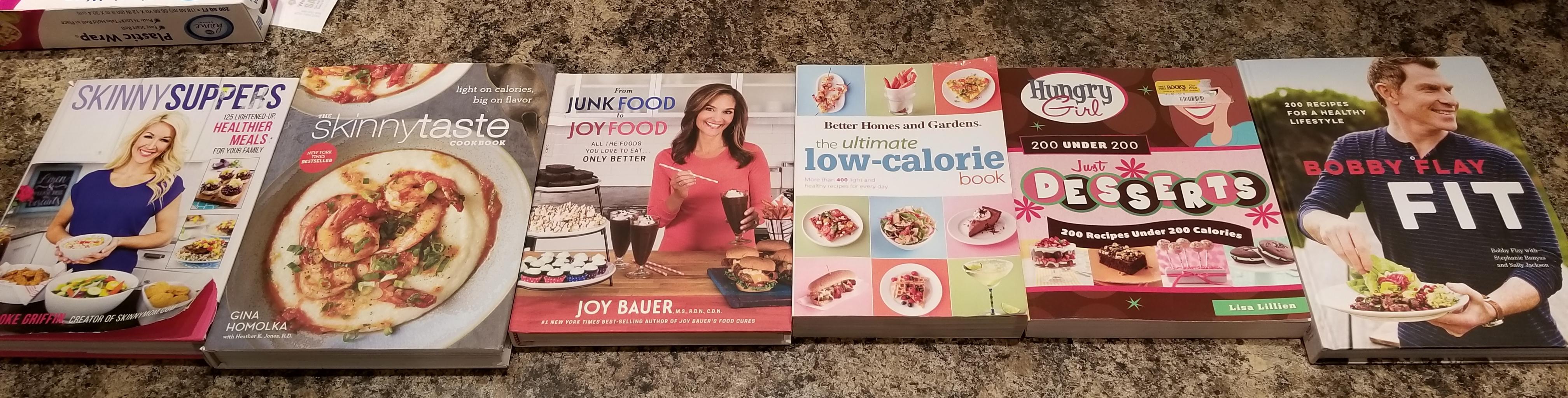 Here are my favorite skinny cookbooks in order from best(left) to worst