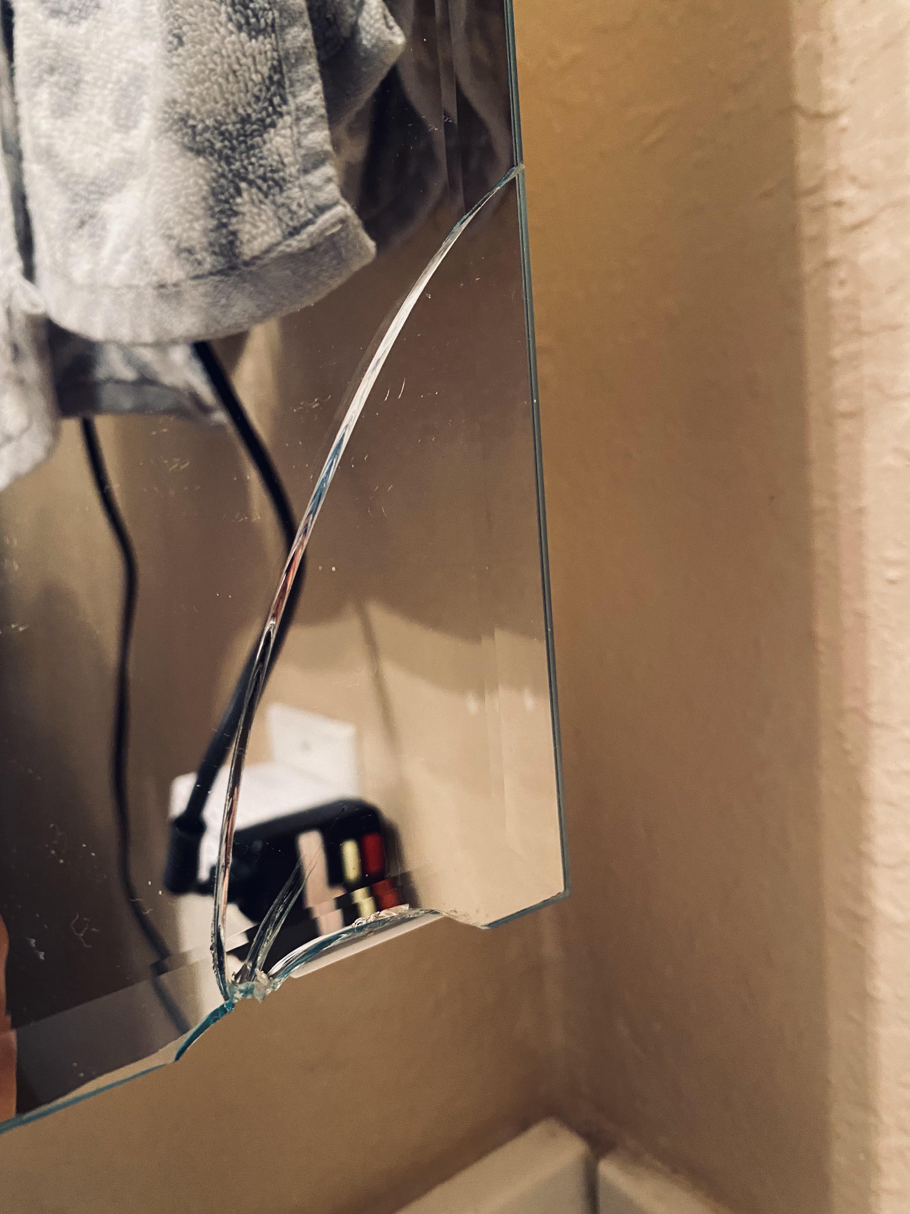 How do I repair this bathroom vanity medicine glass? howto