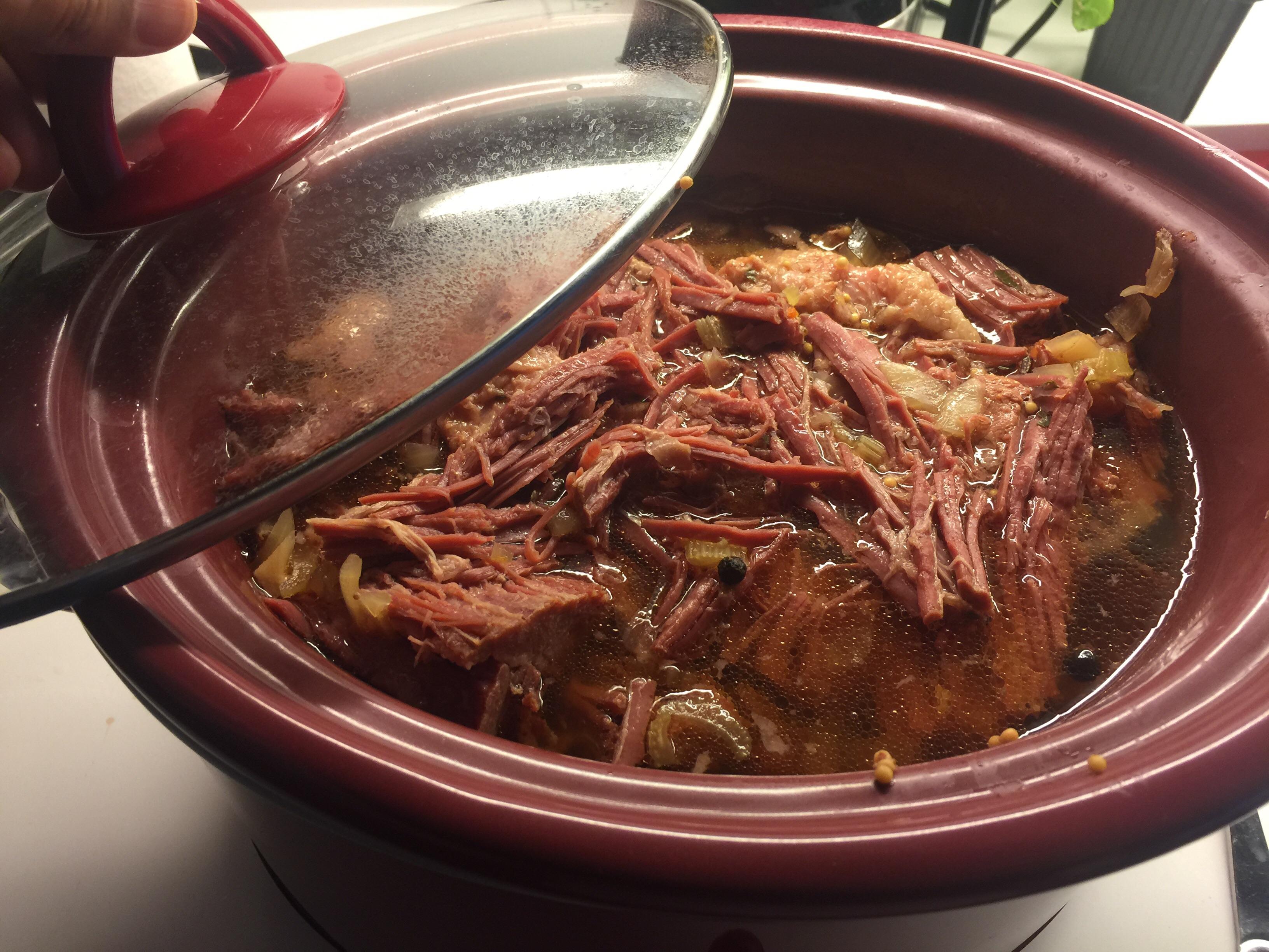 [Homemade] Corned beef. Cooked in carrots, celery, onions, seasoning