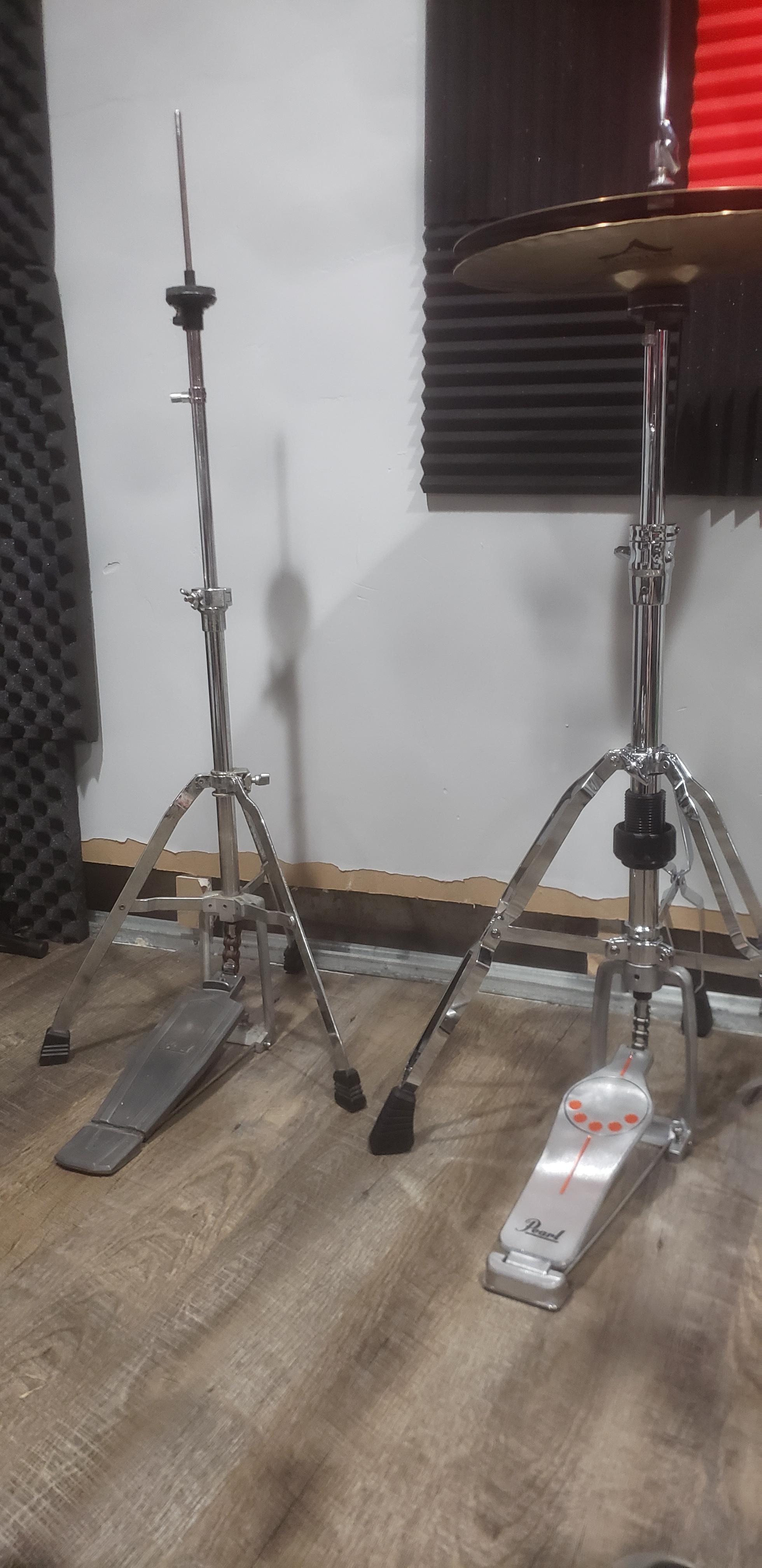 Pearl HiHat stands built 40(ish) years apart. Sorry for terrible pic