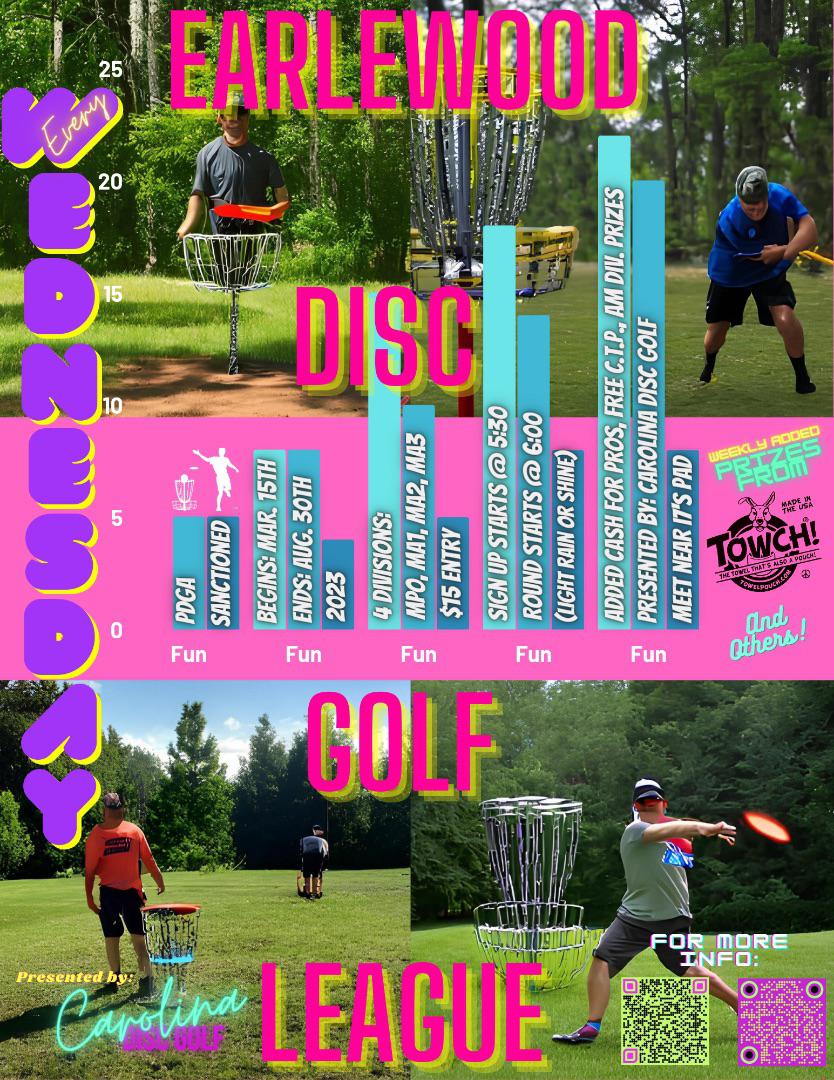 Disc Golf League at Earlewood Park starting this Wednesday 3/15 r