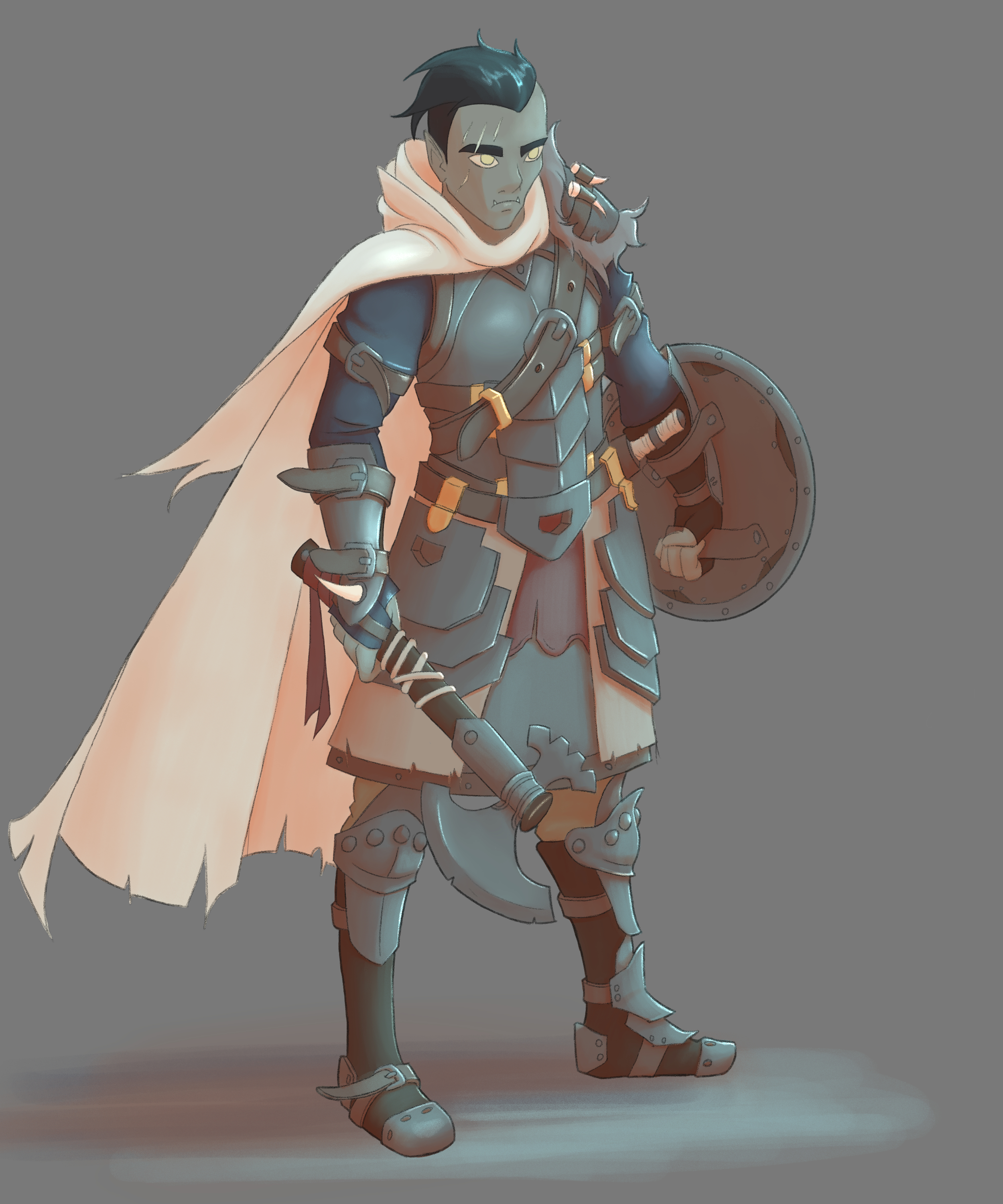 [OC] Stroud, HalfOrc Blood Hunter r/characterdrawing