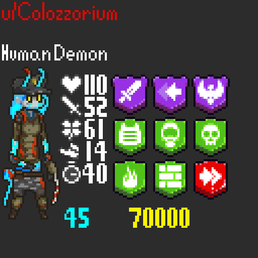 Unit idea, Human Demon, height of the Demon zombie and