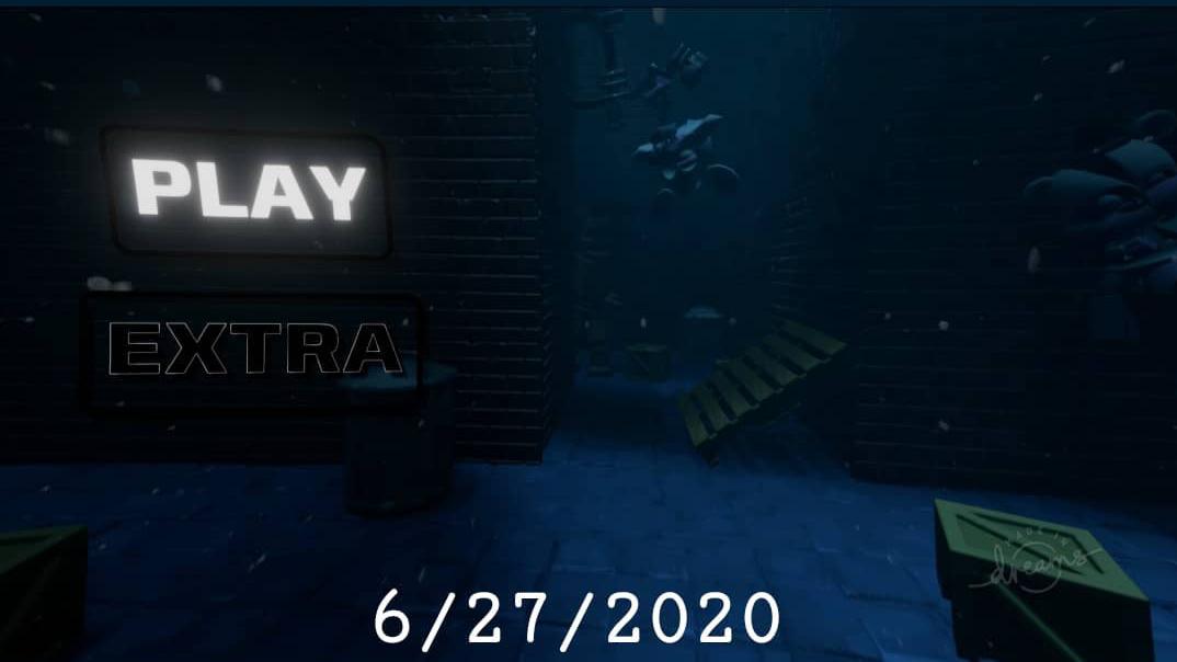 Title screen for a fnaf ps4 dreams fangame r/fivenightsatfreddys