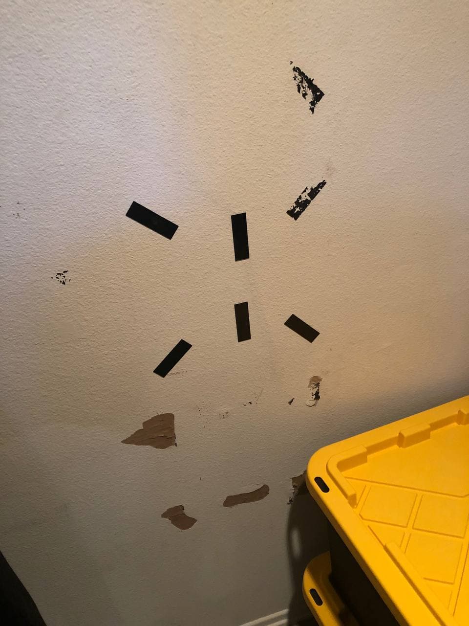 Drywall Repair Help doublesided sticky tape still stuck, and paint