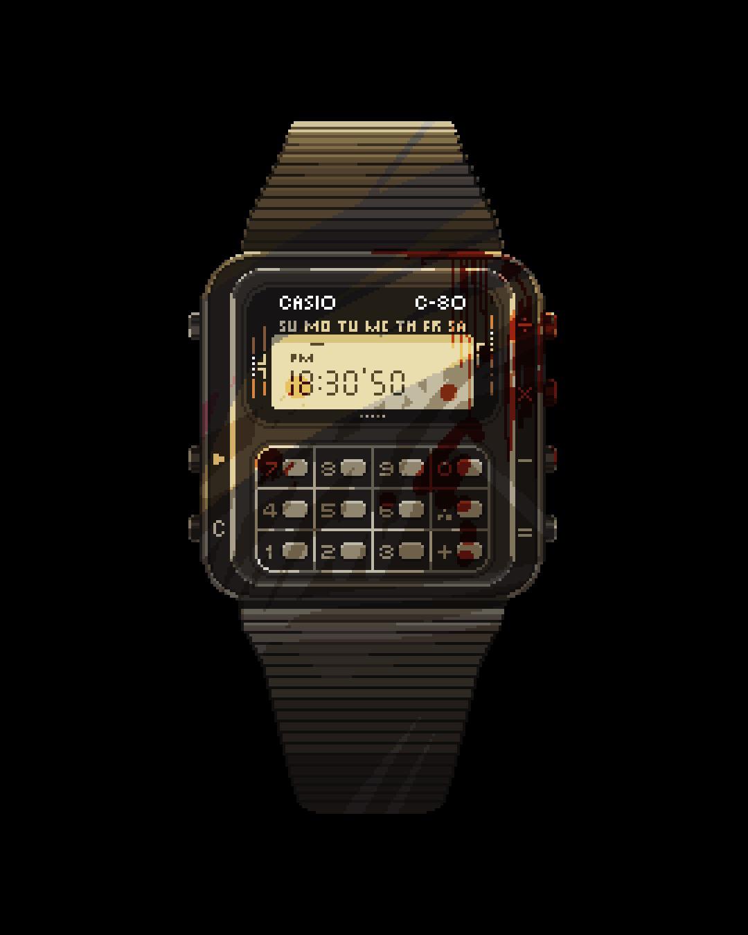 Casio C80 🔥 Digital CalculatorWatch r/PixelArt