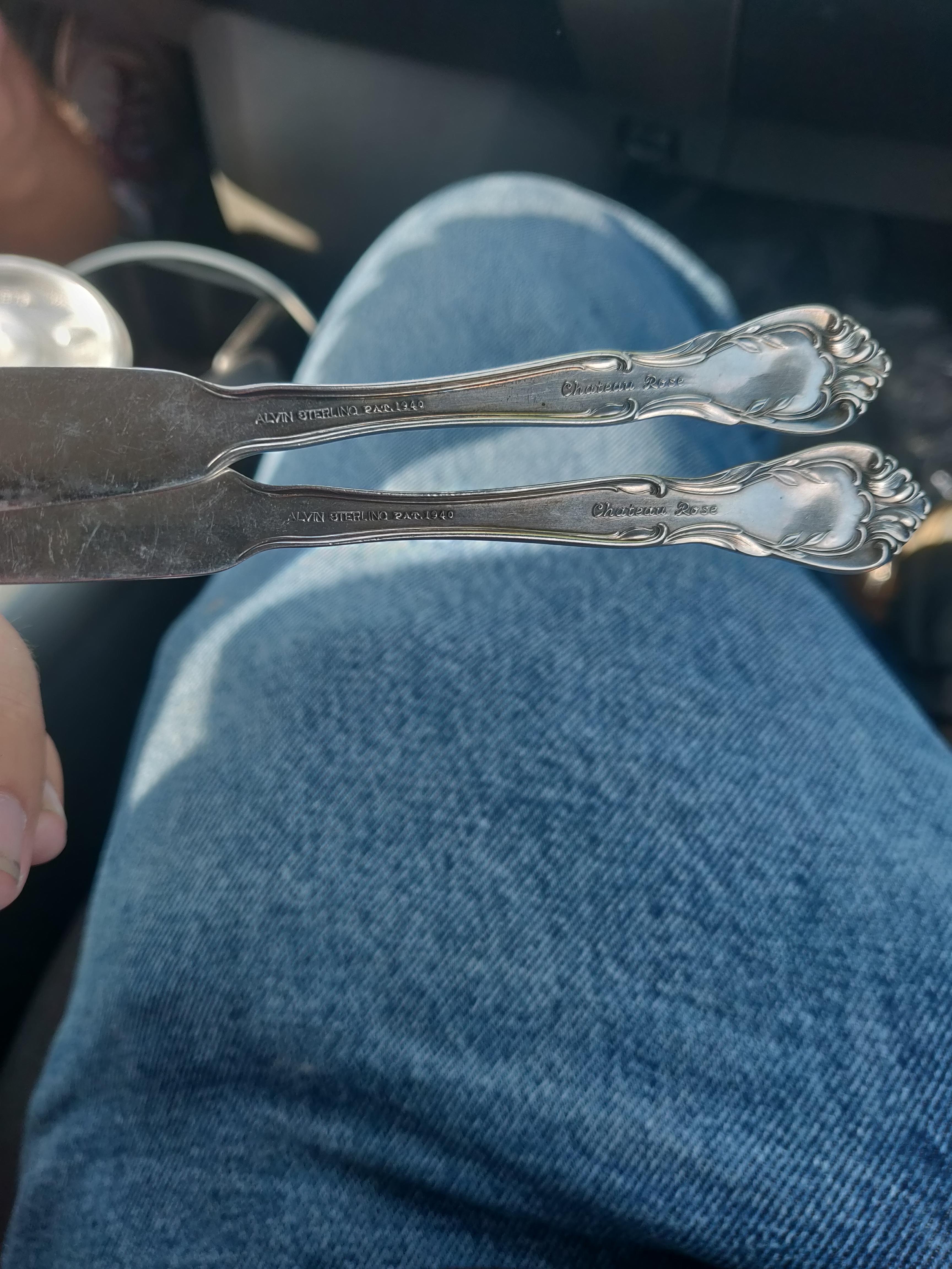 Thank you Goodwill... 0.37 for two Sterling silver knives that weight