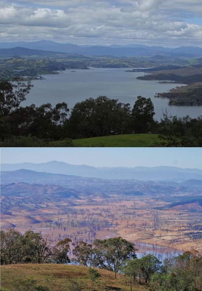 Lake Eildon at 100.4 vs 5.3 r/melbourne