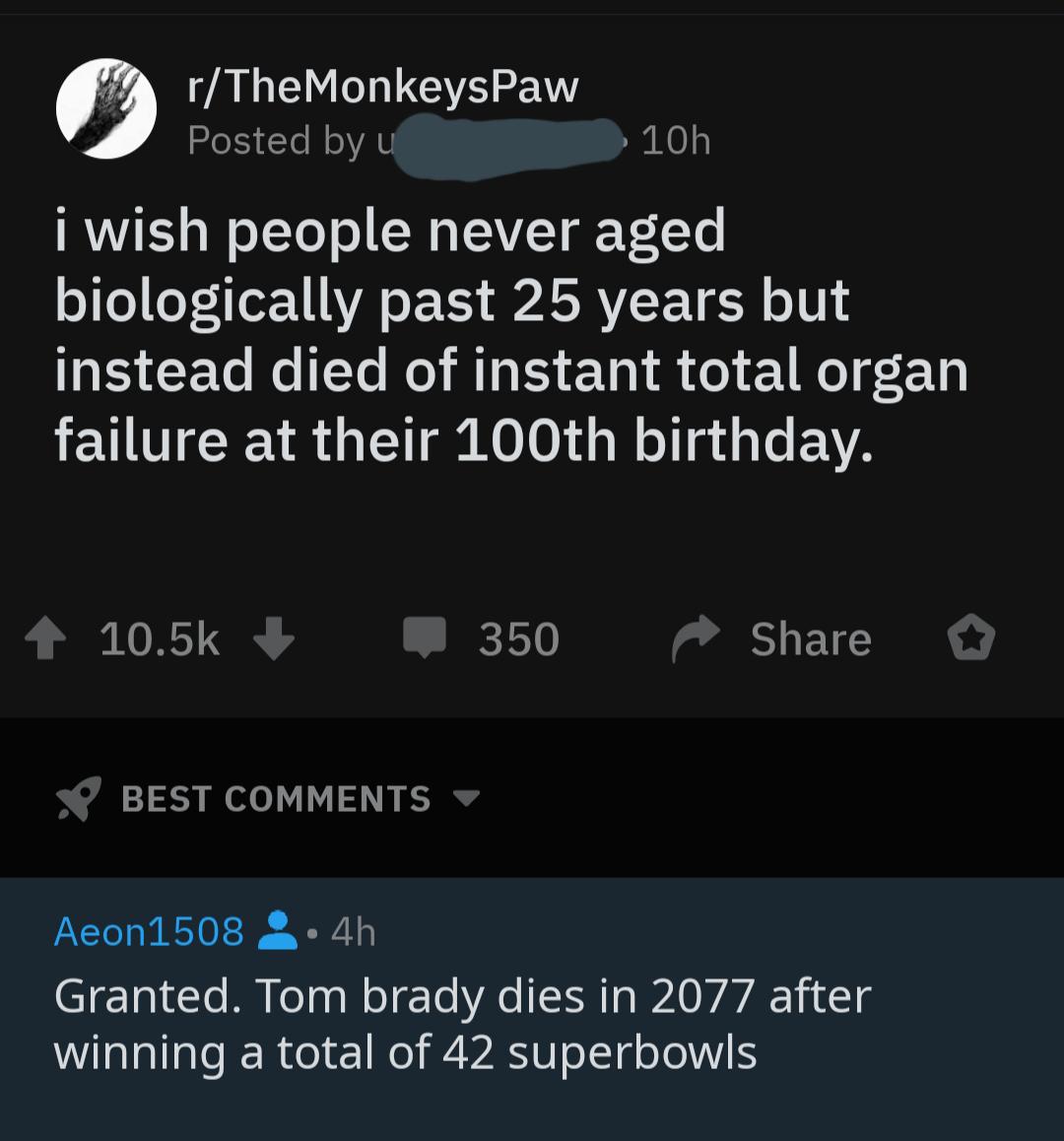 The monkey's paw curls nflmemes