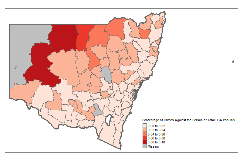 [OC] Crimes classified as Crimes Against the Person per Council area as