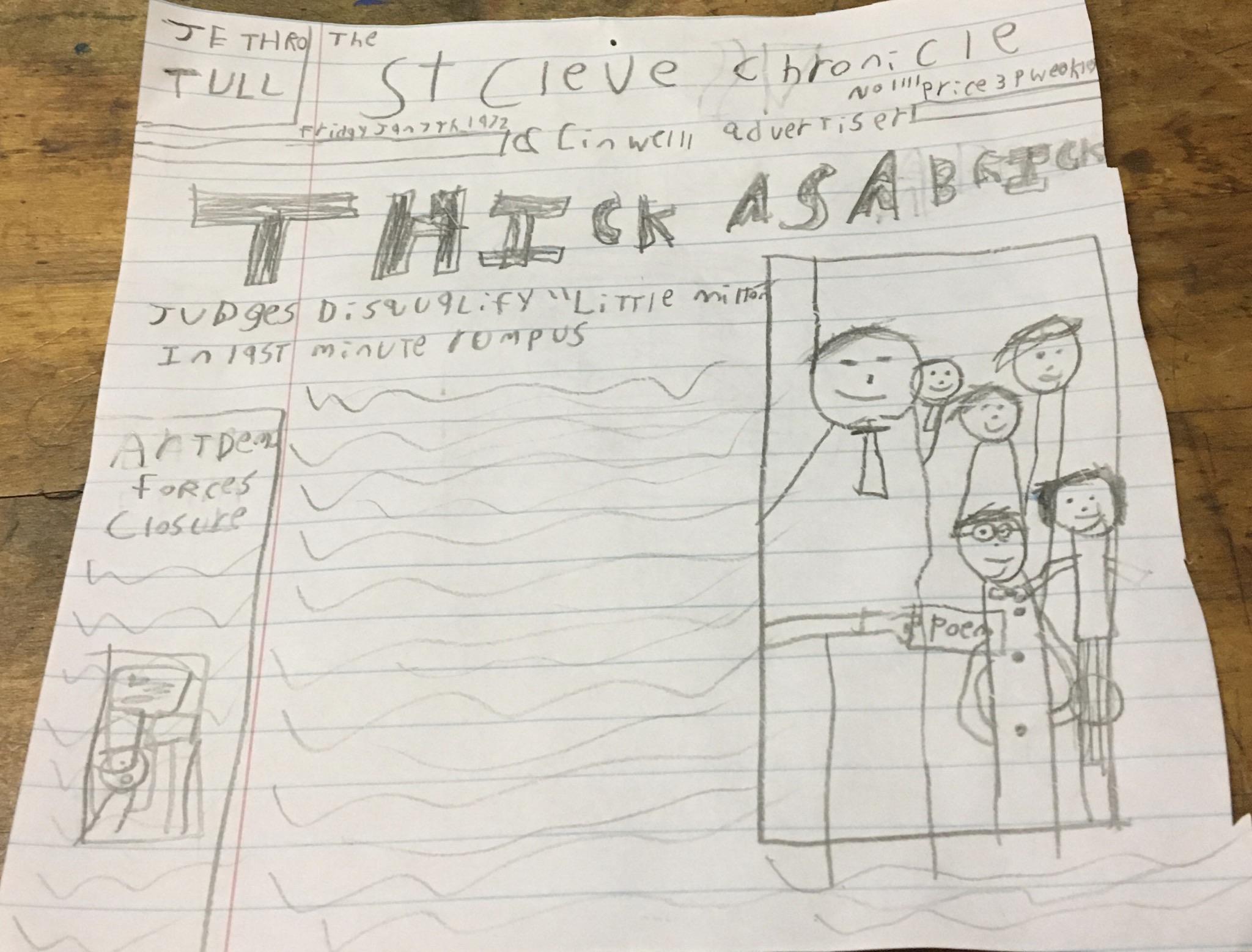 My drawing of the Thick As A Brick Album Cover tell me what you guys
