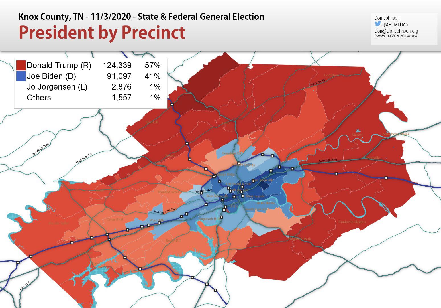 Urban vs Rural divide in election results r/Knoxville