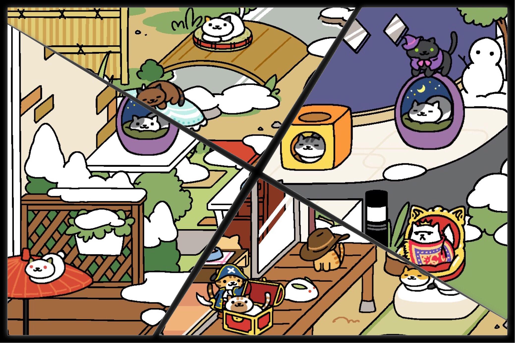 Scenes from the last snow day. Goodbye, Neko Atsume, for a while. I have nothing to do until and