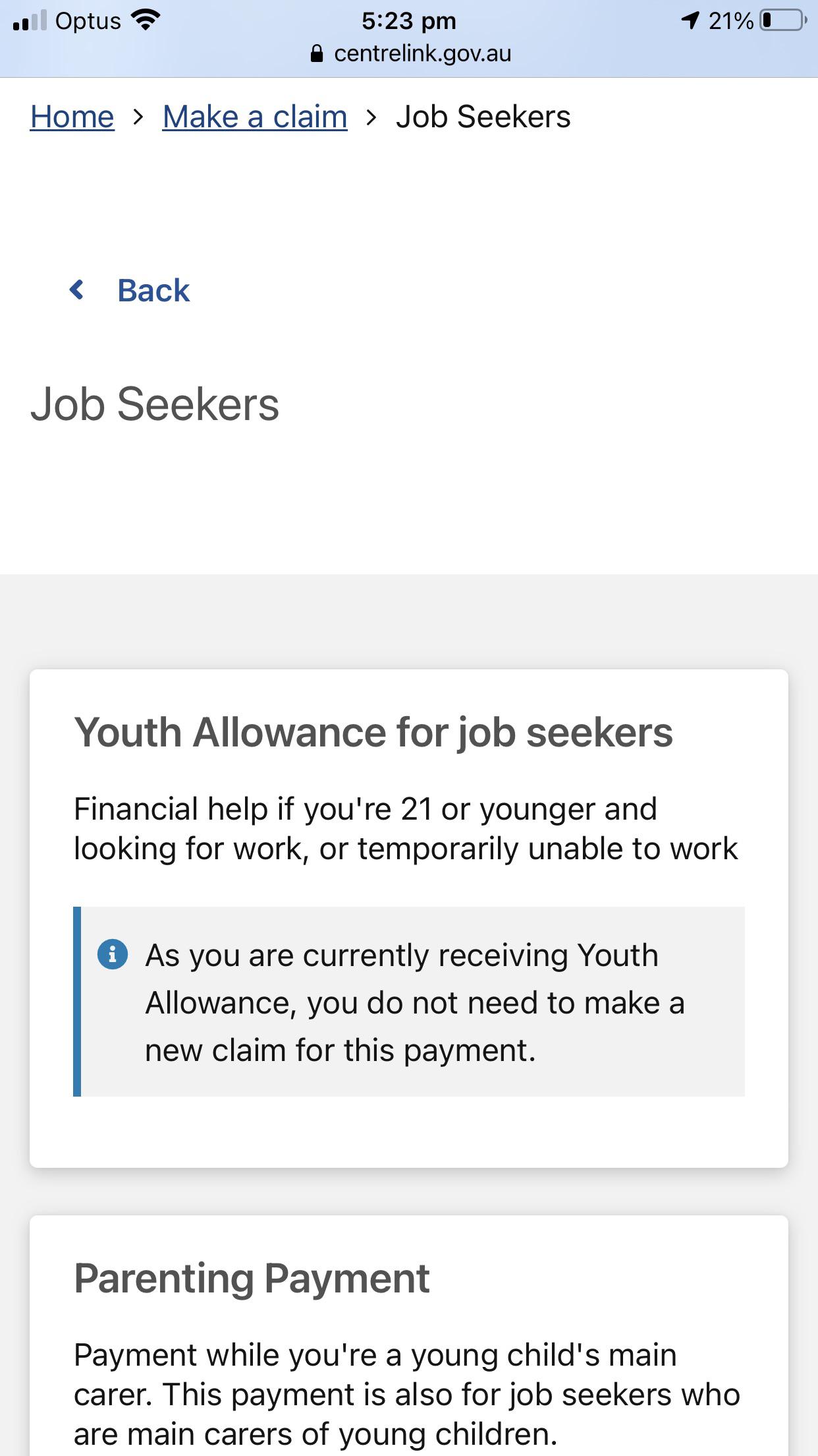 i stopped studying and cancelled my youth allowance now i need to get