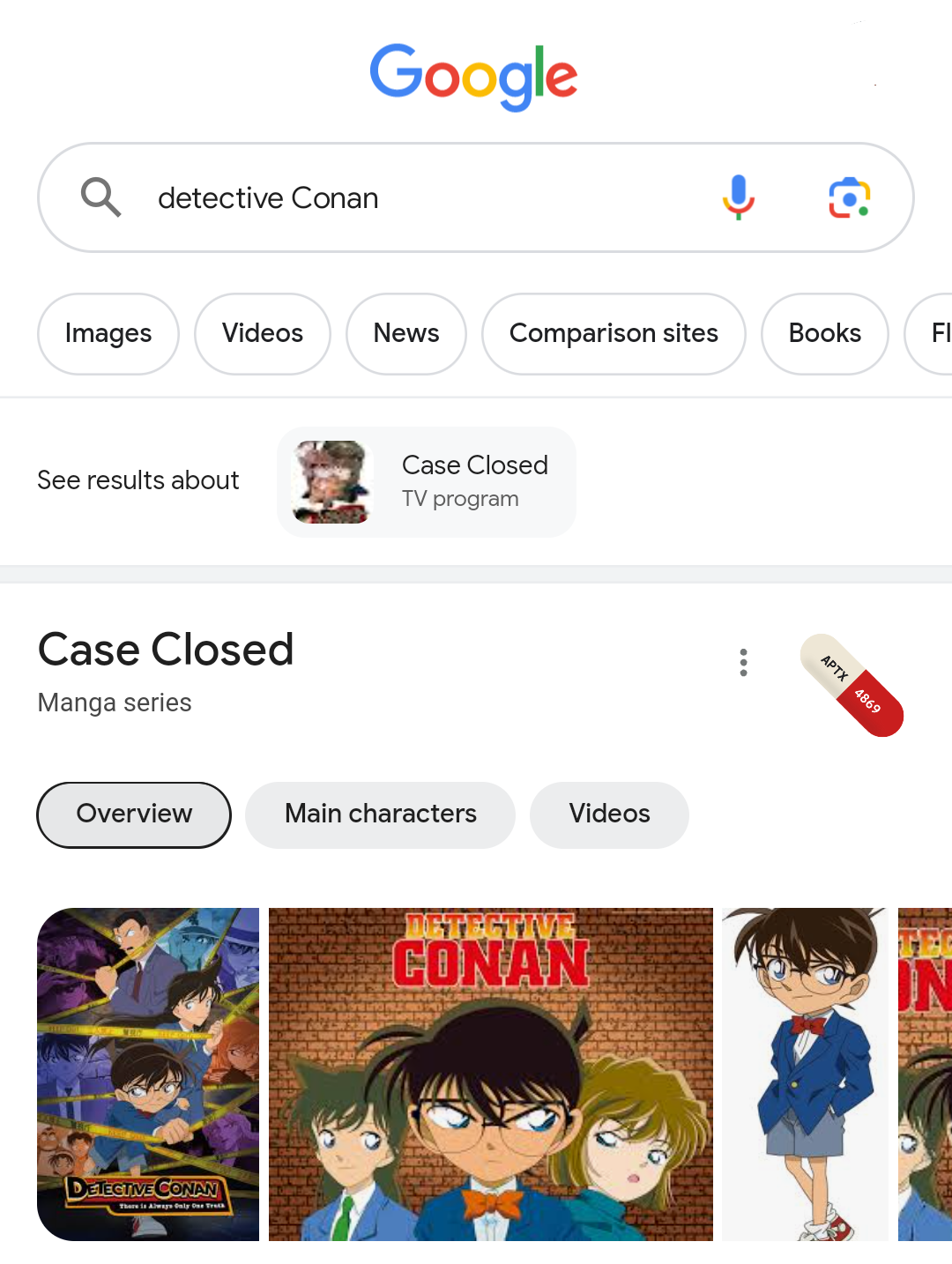 Google has added a new APTX 4869 Easter Egg : r/OneTruthPrevails