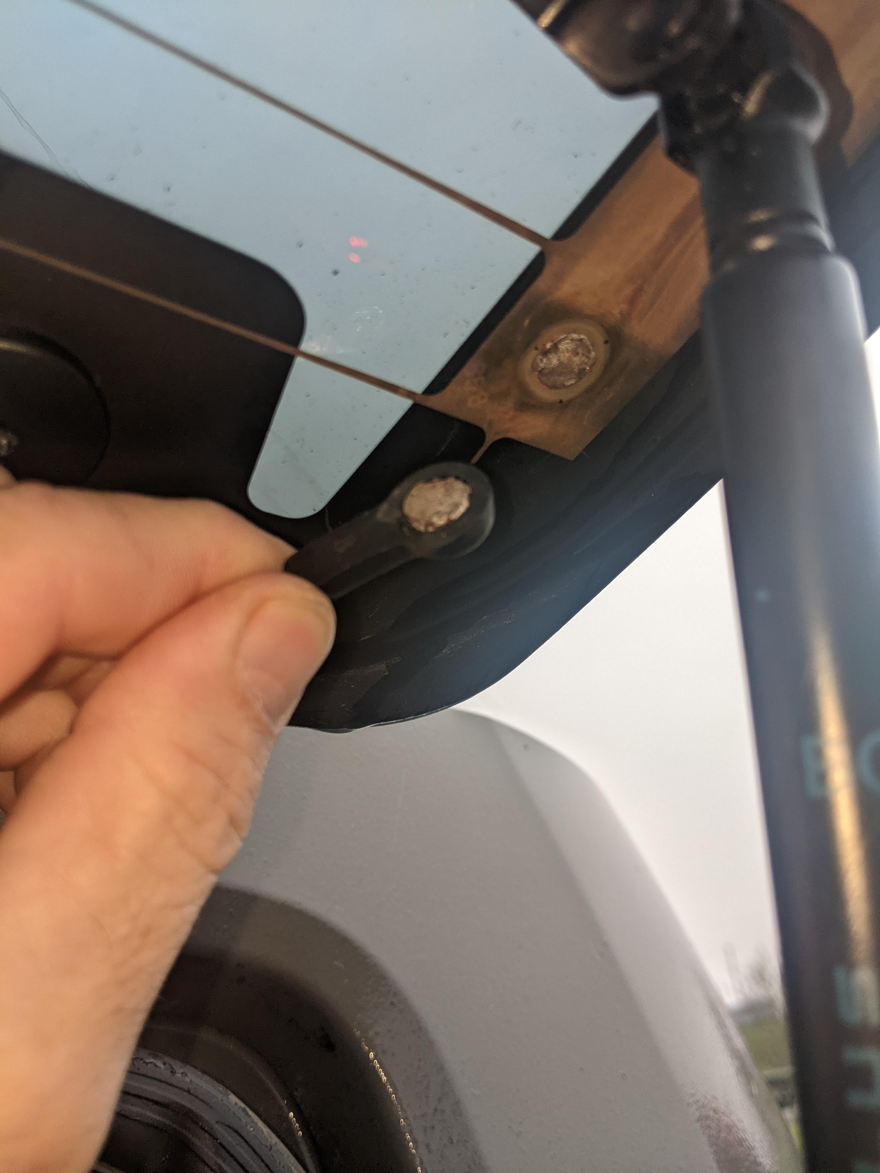 Rear window defroster wire got bumped and broke. Some kind of metal