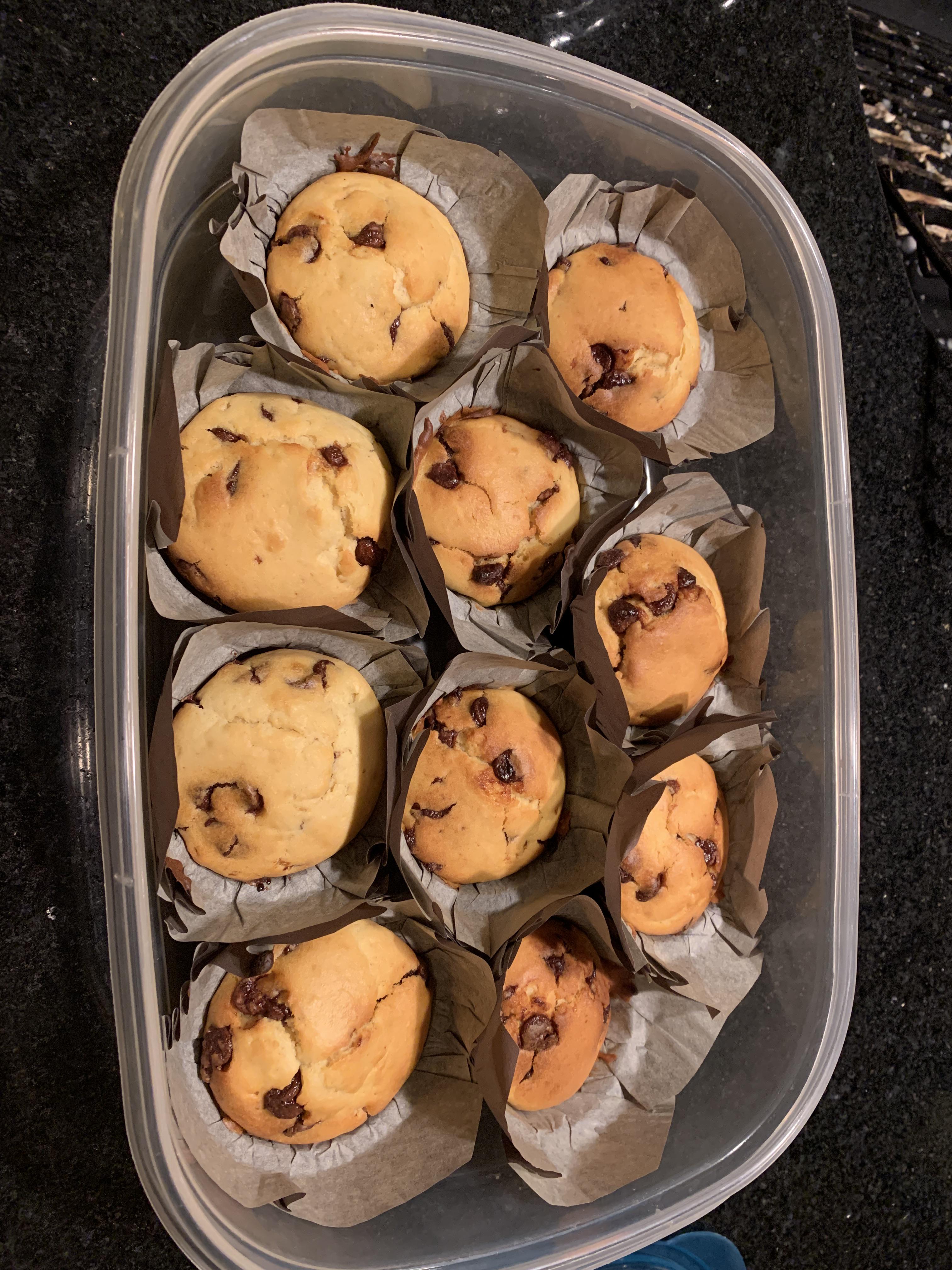 Week 1 Redo Chocolate Chip Muffins using Mary Berry’s recipe r/52weeksofbaking