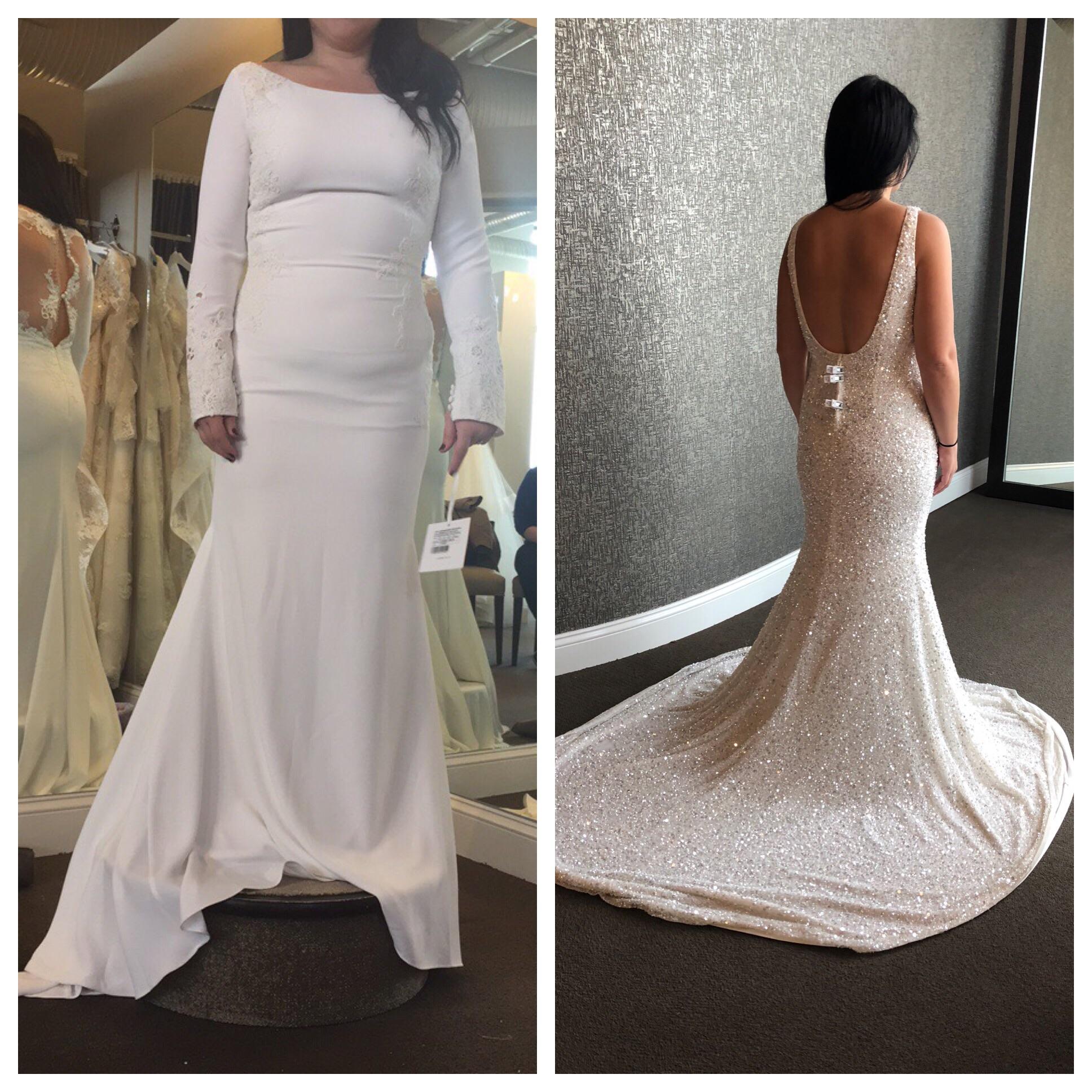 F/30/5’4 [183157=26lbs] wedding dress shopping in March vs wedding