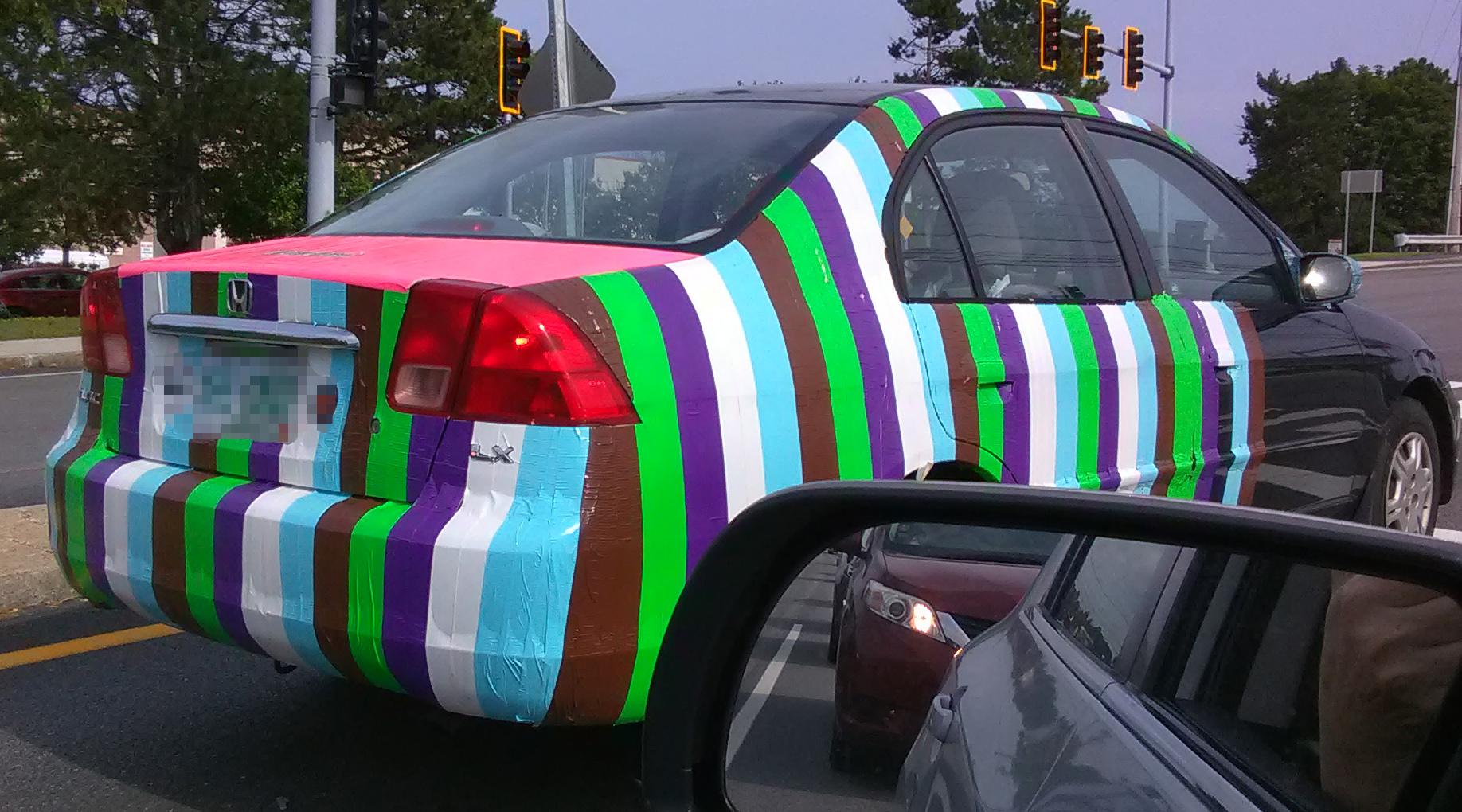 Got to wonder if the duct tape is holding the car together or there