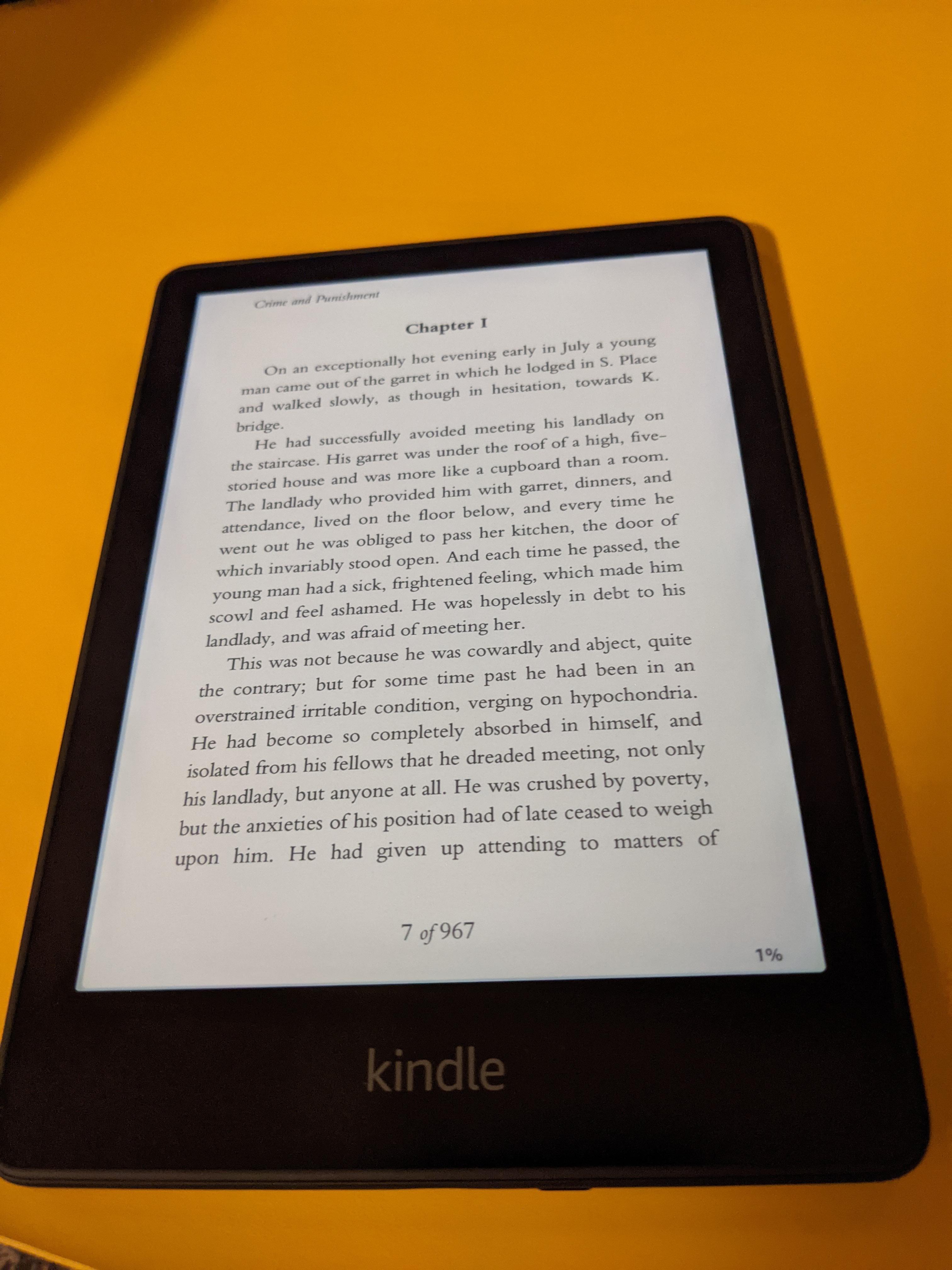 Enjoying my new Kindle! But how do I turn off the reading percentage on