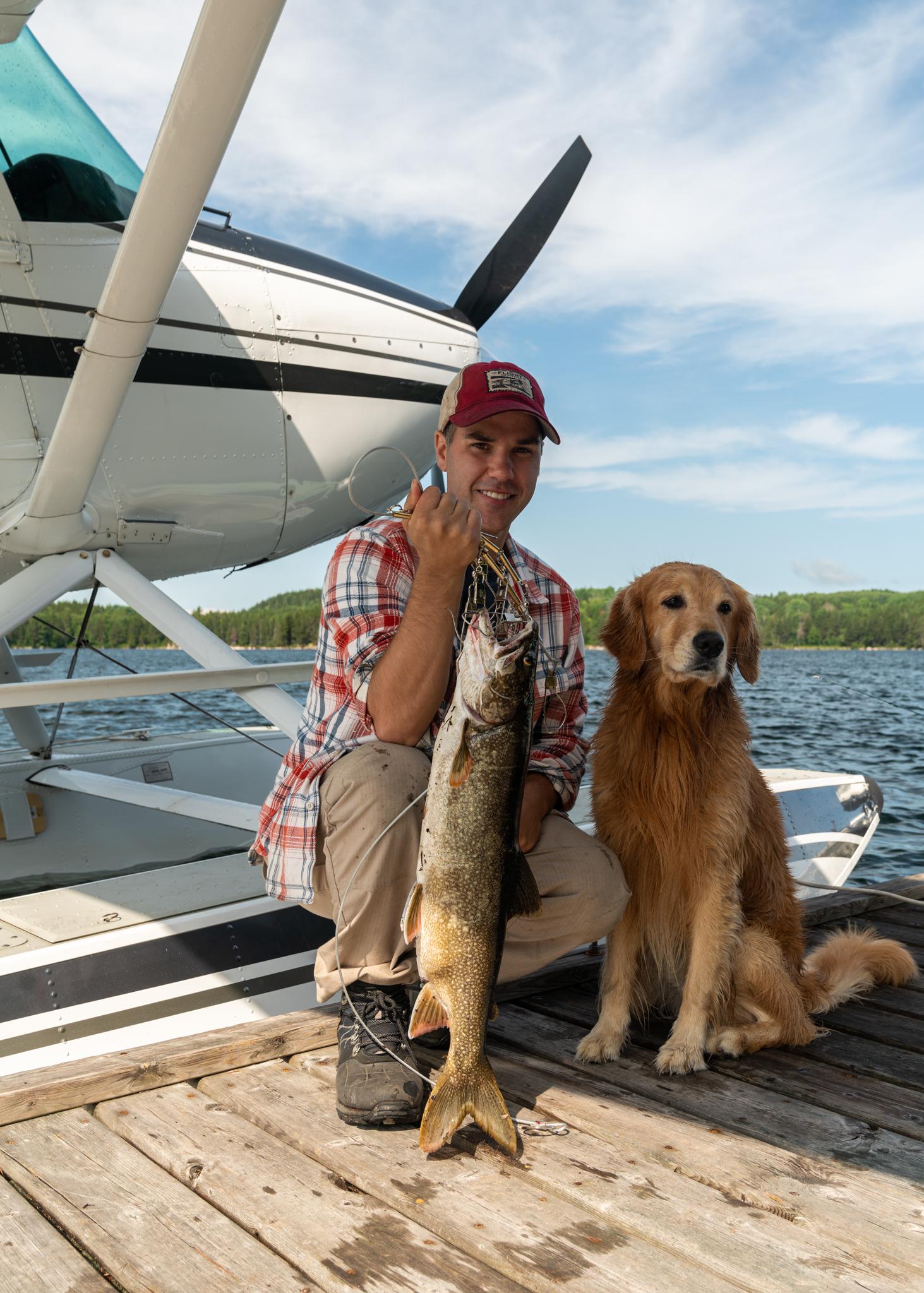 Flyin fishing with my best buddy r/goldenretrievers