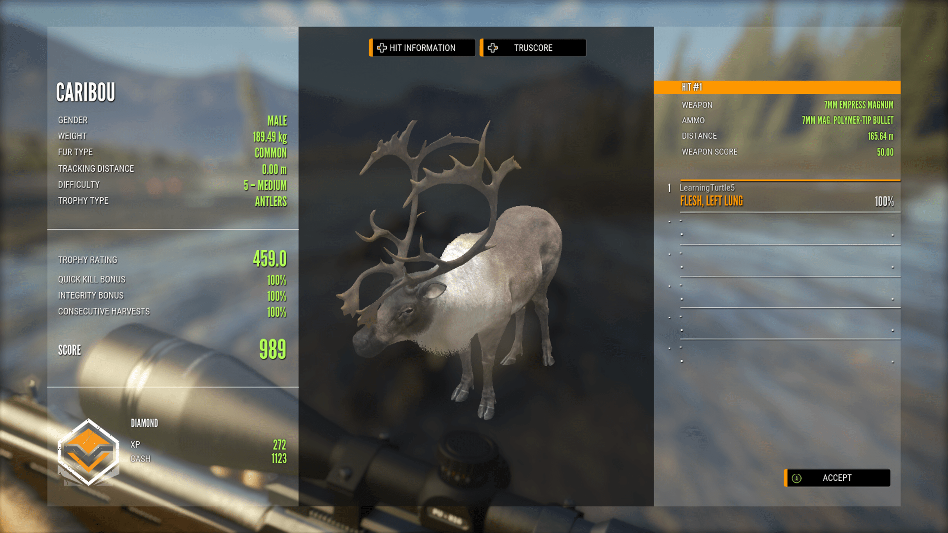My First Diamond Caribou! r/theHunter