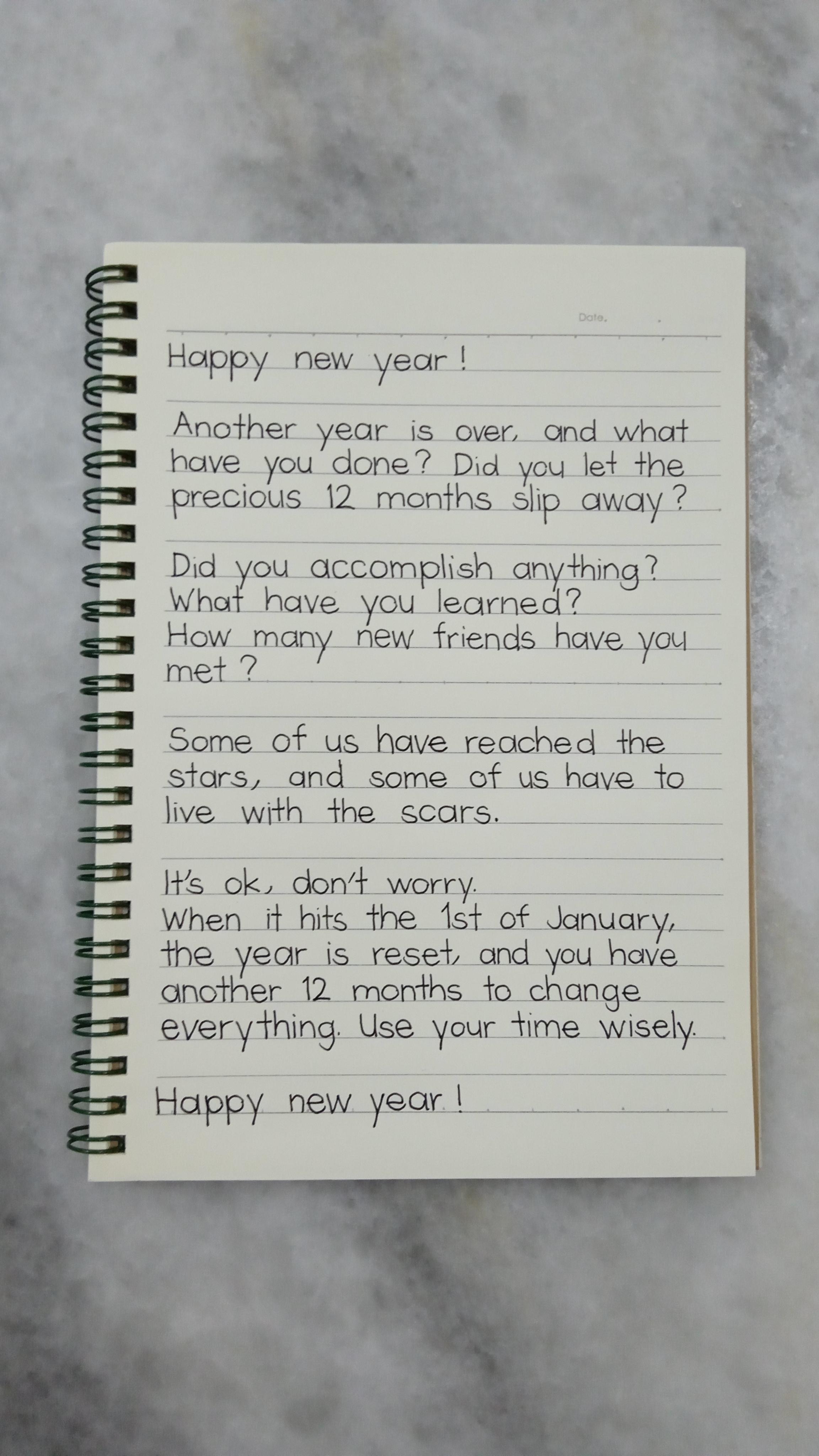 Handwritten New Year Message 2023, please share it with the whole world