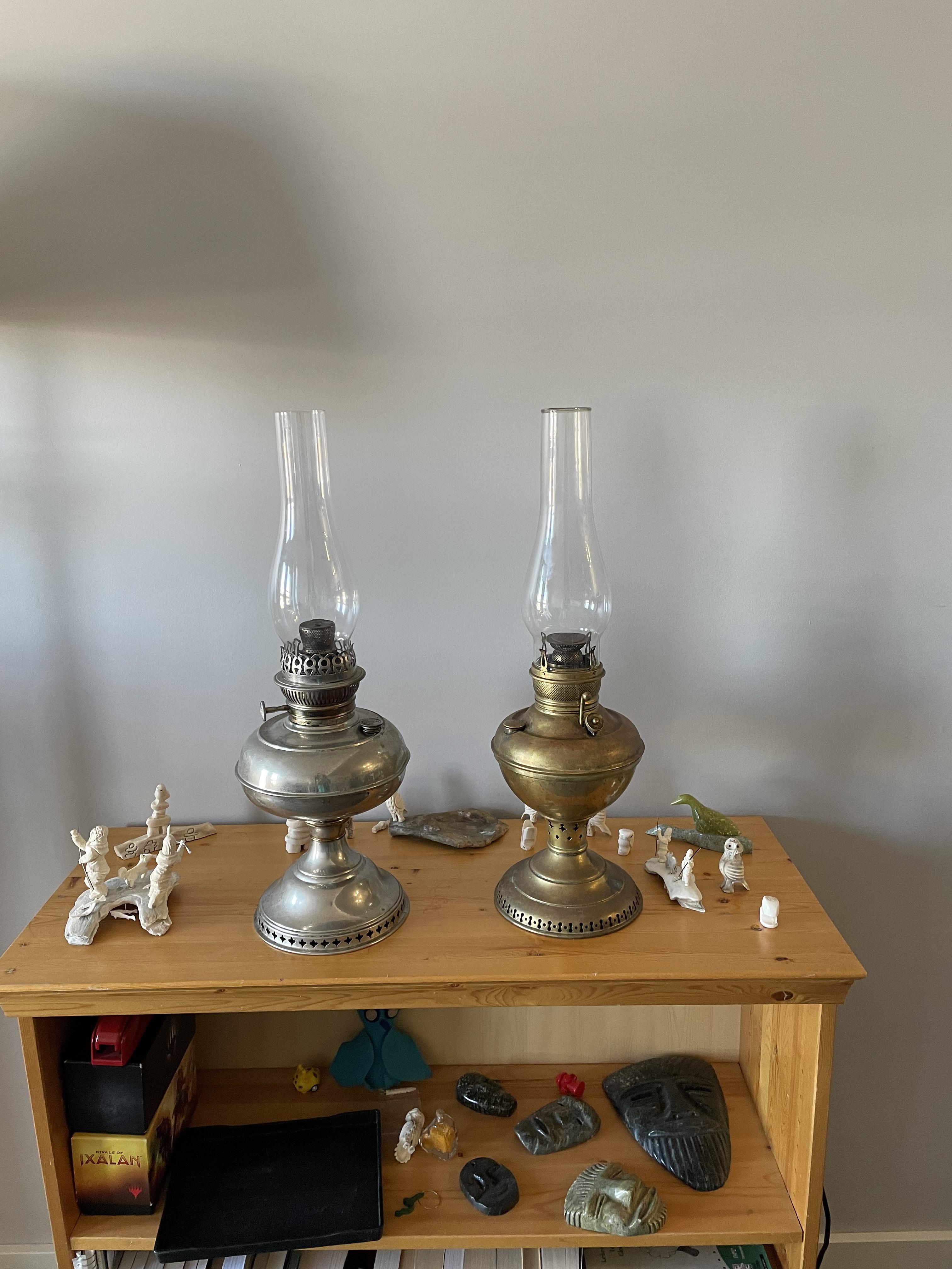 Two oil lamps. Any thoughts if they’re worth anything? r/Antiques