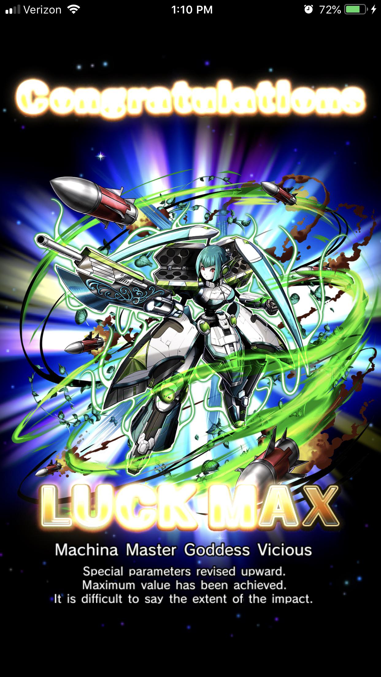 Vicious and lucky!! My first luck max unit aside from Boros. I decided