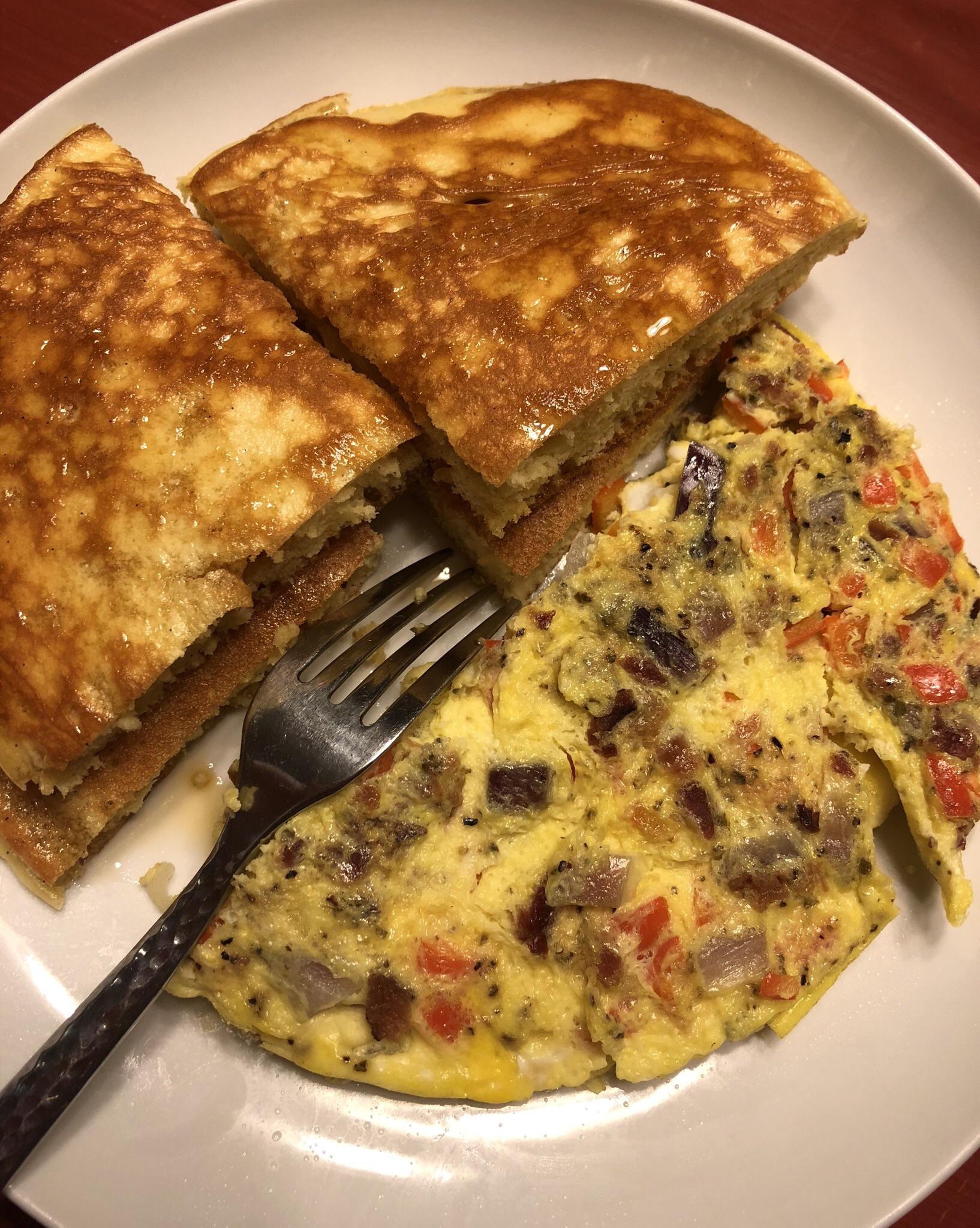Protein Pancake & Omelette 502 calories r/1200isplenty
