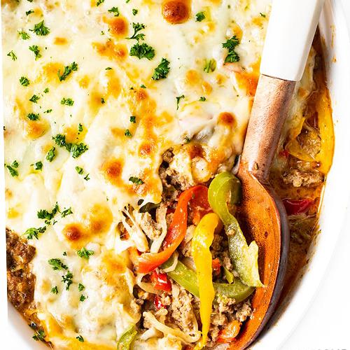 LOW CARB KETO PHILLY CHEESESTEAK CASSEROLE RECIPE r/AllDeliciousRecipes