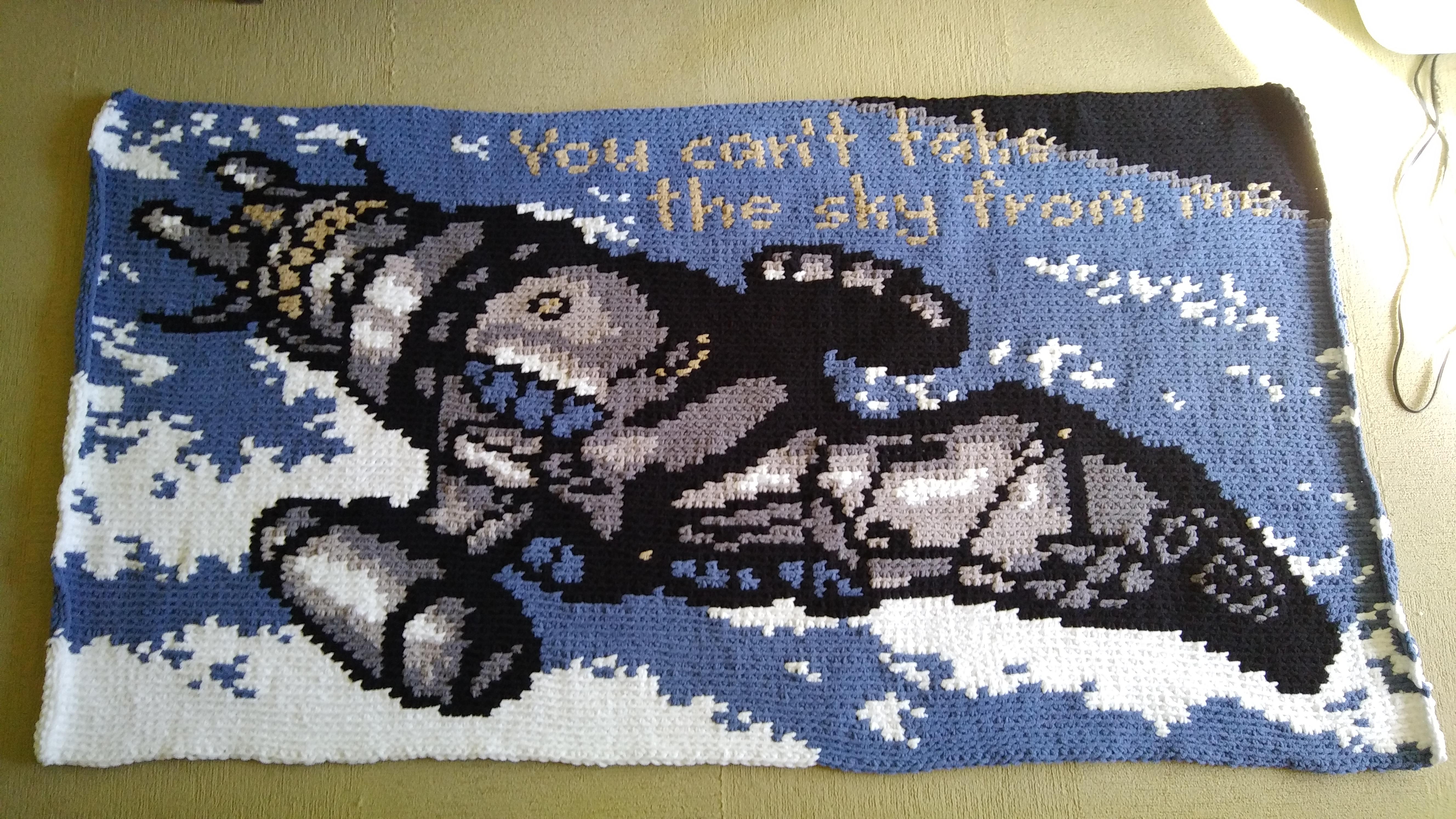 Made this blanket for a friend who loves Firefly, two months of nonstop