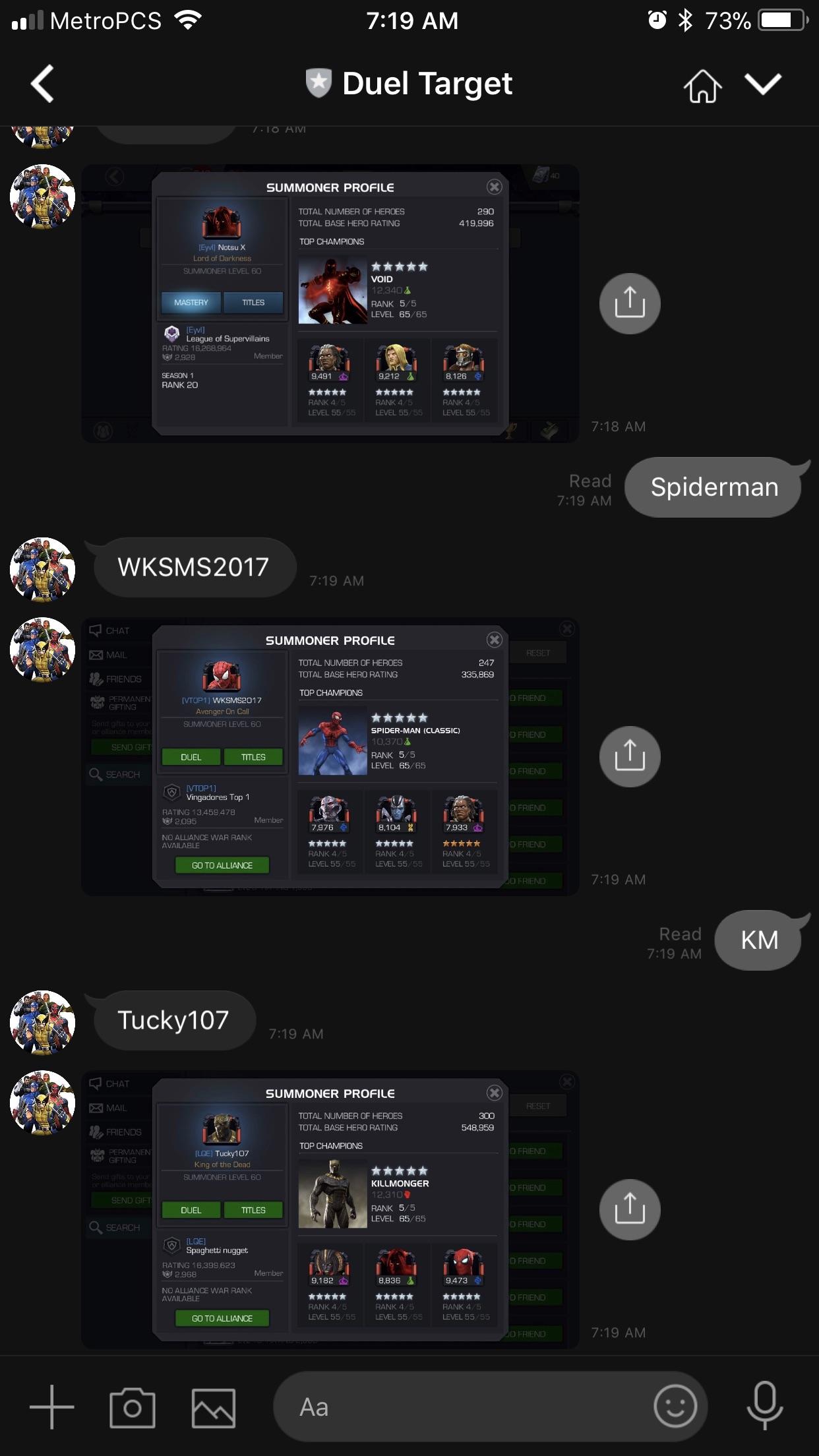 Duel target bot for line. I currently have 70 summoner profiles on here