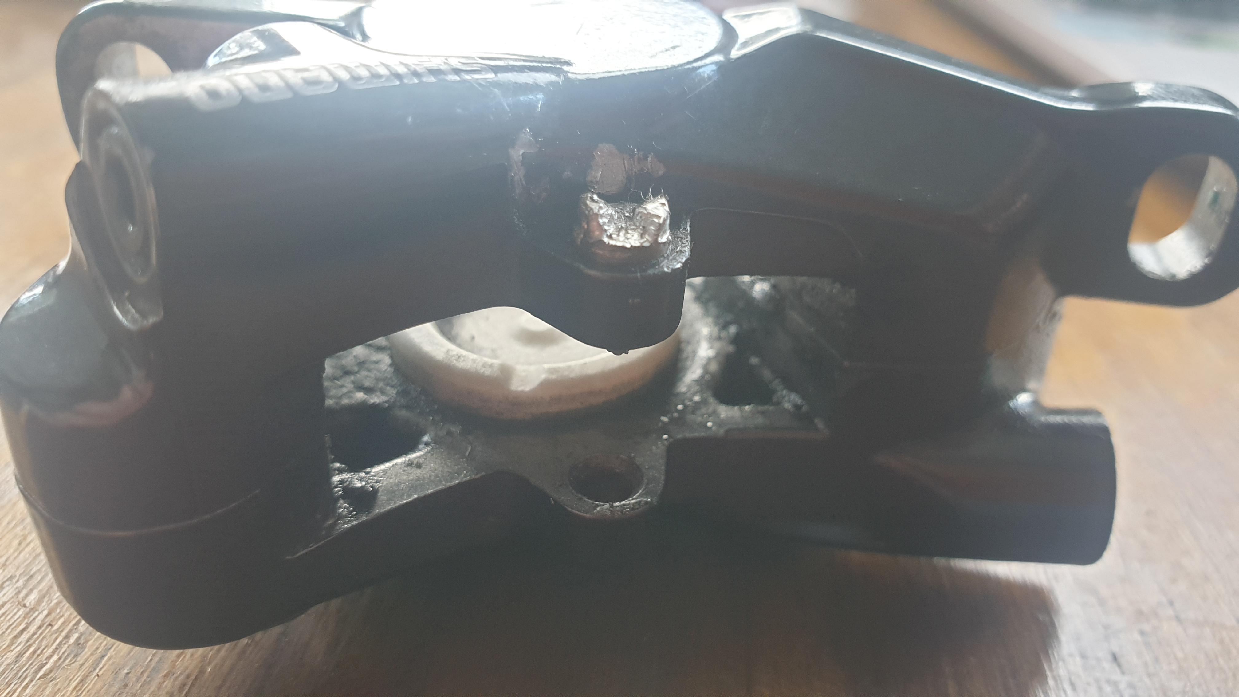 Seized and stipped disc brake threaded retaining pin? Removal tips r